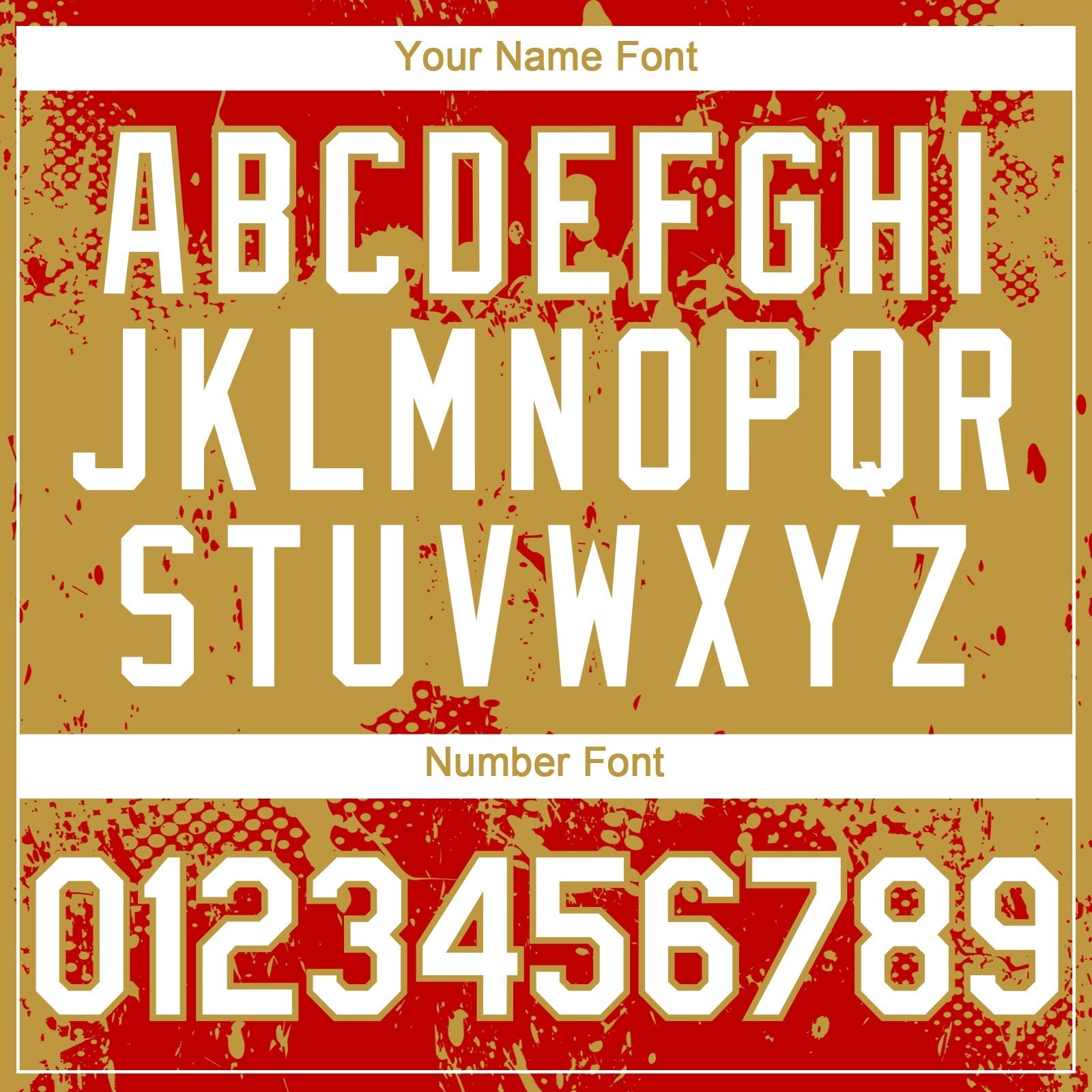 Custom Red White-Old Gold Abstract Splatter Grunge Paint Authentic Baseball Jersey baseball jersey product view 5