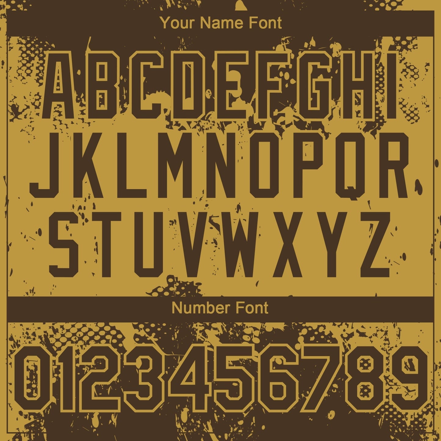 Custom Brown Old Gold Abstract Splatter Grunge Paint Authentic Baseball Jersey baseball jersey product view 5