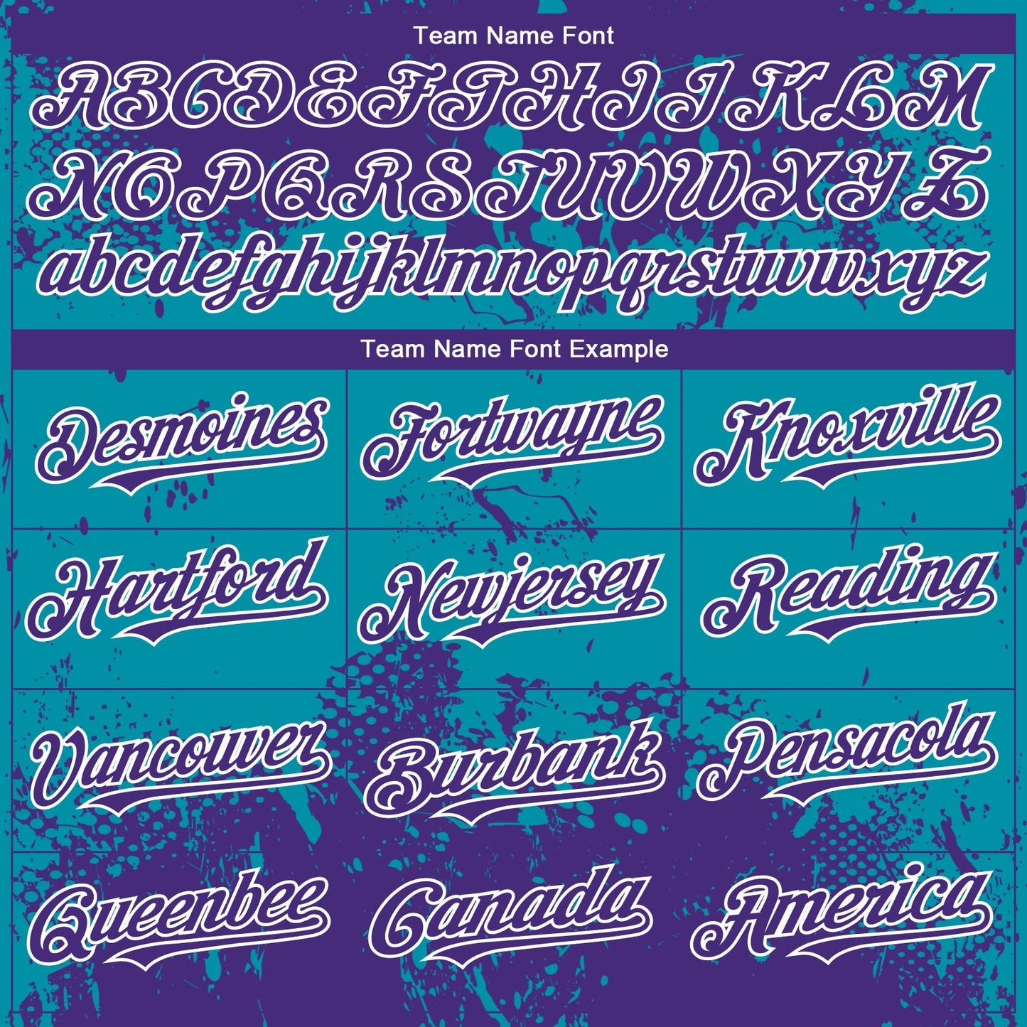 Custom Purple Teal-White Abstract Splatter Grunge Paint Authentic Baseball Jersey baseball jersey product view 4