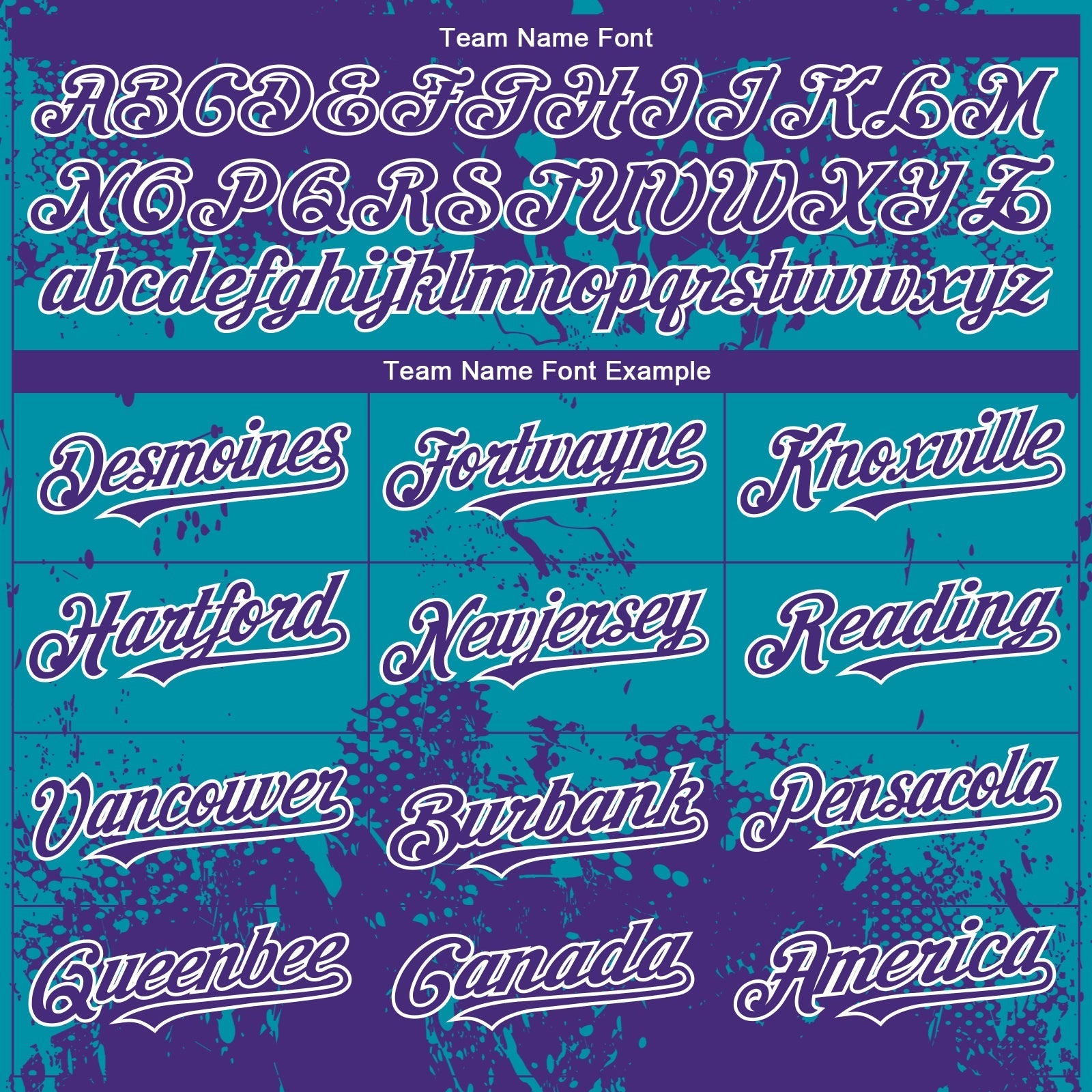 Custom Purple Teal-White Abstract Splatter Grunge Paint Authentic Baseball Jersey baseball jersey product view 4