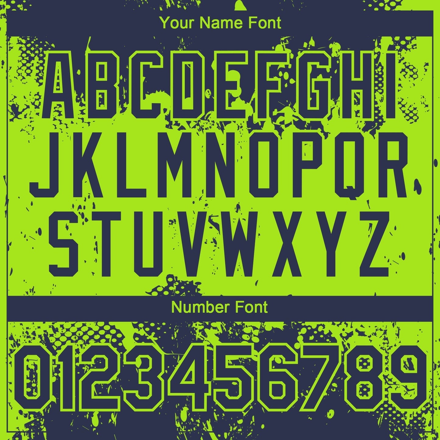 Custom Navy Neon Green Abstract Splatter Grunge Paint Authentic Baseball Jersey baseball jersey product view 5