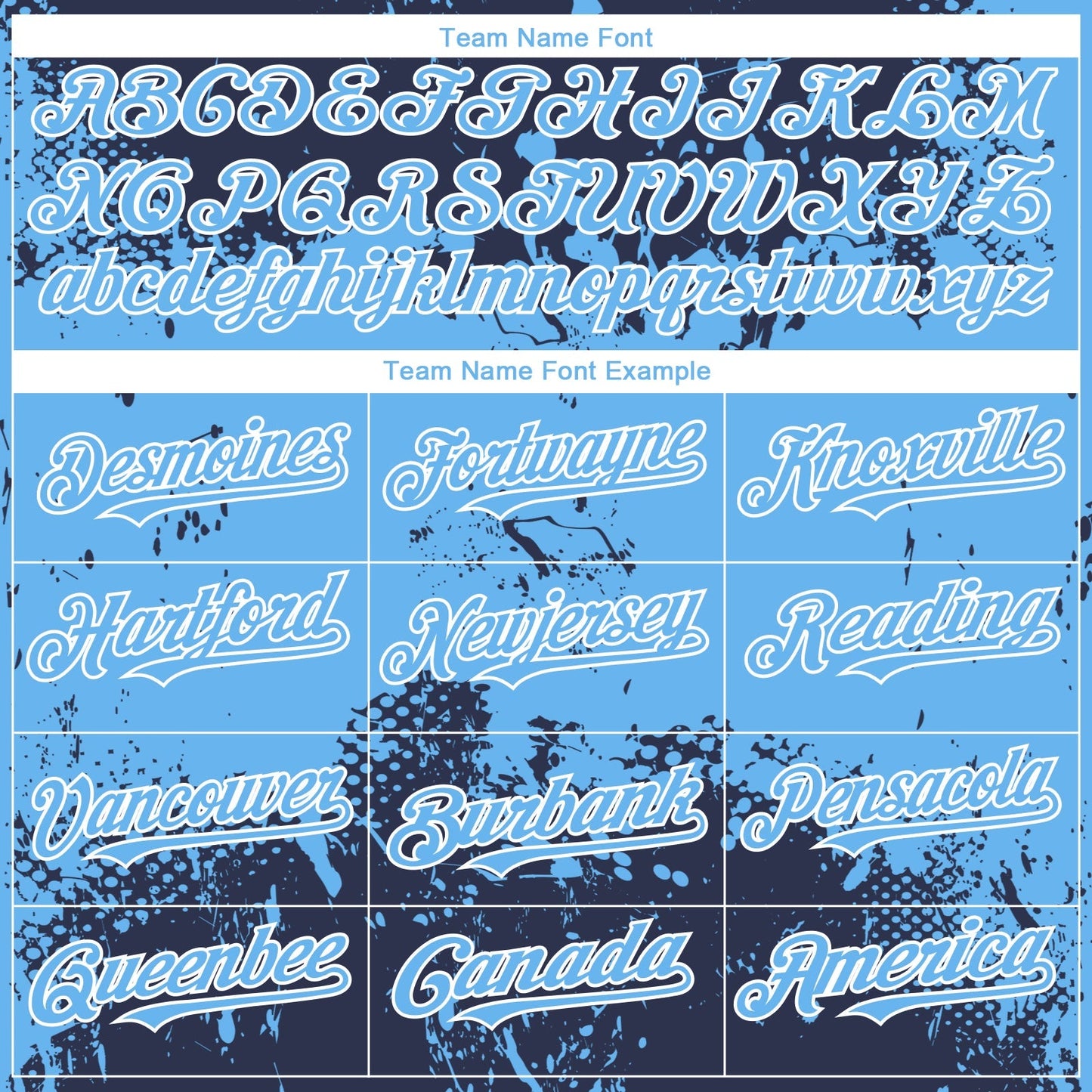 Custom Navy Sky Blue-White Abstract Splatter Grunge Paint Authentic Baseball Jersey baseball jersey product view 4