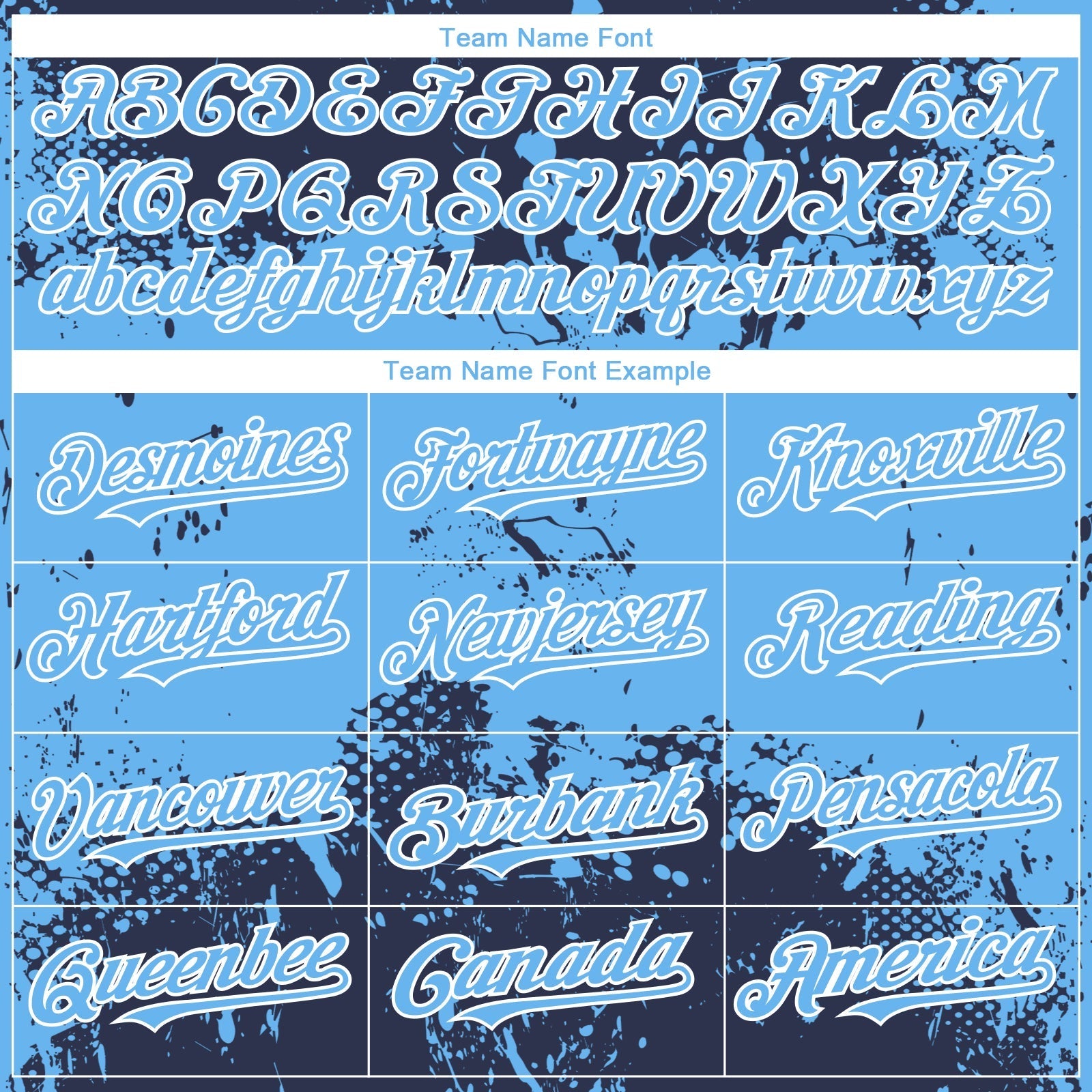 Custom Navy Sky Blue-White Abstract Splatter Grunge Paint Authentic Baseball Jersey baseball jersey product view 4
