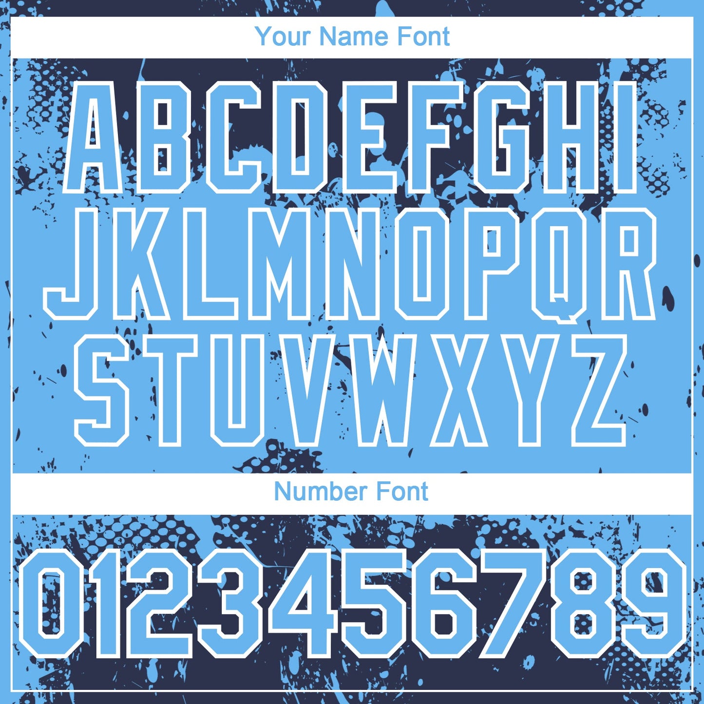 Custom Navy Sky Blue-White Abstract Splatter Grunge Paint Authentic Baseball Jersey baseball jersey product view 5