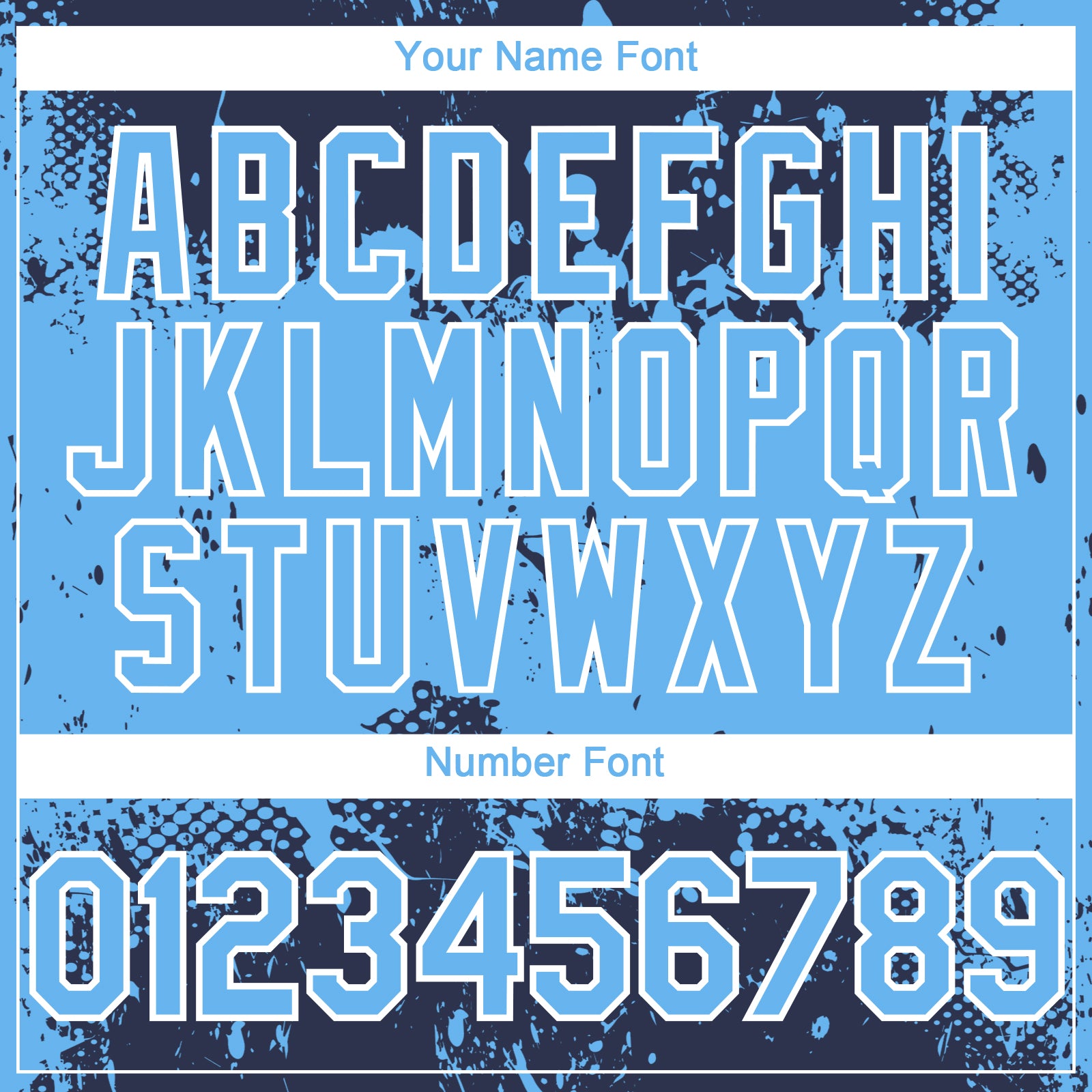 Custom Navy Sky Blue-White Abstract Splatter Grunge Paint Authentic Baseball Jersey baseball jersey product view 5