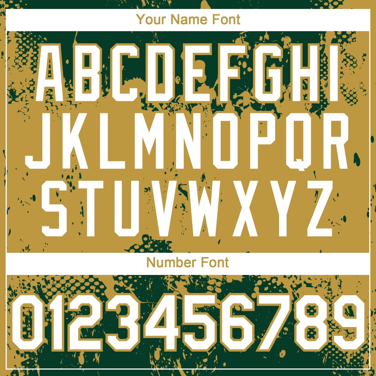 Custom Green White-Old Gold Abstract Splatter Grunge Paint Authentic Baseball Jersey baseball jersey product view 5