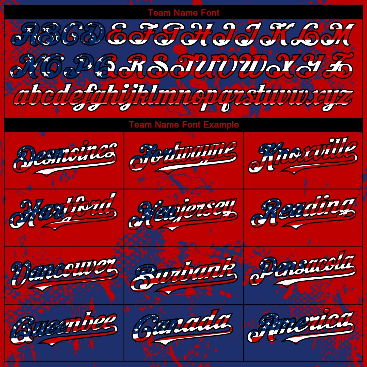 Custom Royal USA Flag Red-Black Abstract Splatter Grunge Paint Authentic Baseball Jersey baseball jersey product view 4