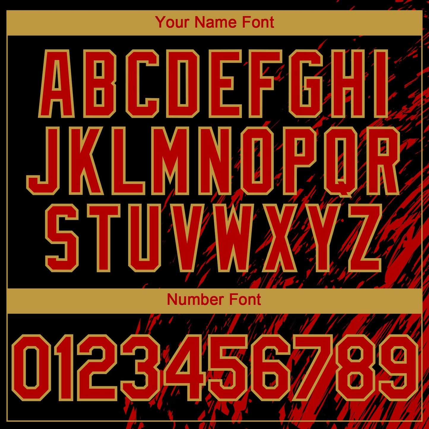 Custom Black Red-Old Gold Paint Stroke Grunge Streak Authentic Baseball Jersey baseball jersey product view 5