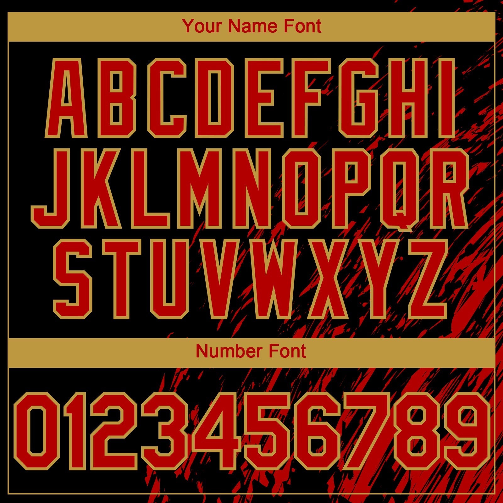 Custom Black Red-Old Gold Paint Stroke Grunge Streak Authentic Baseball Jersey baseball jersey product view 5