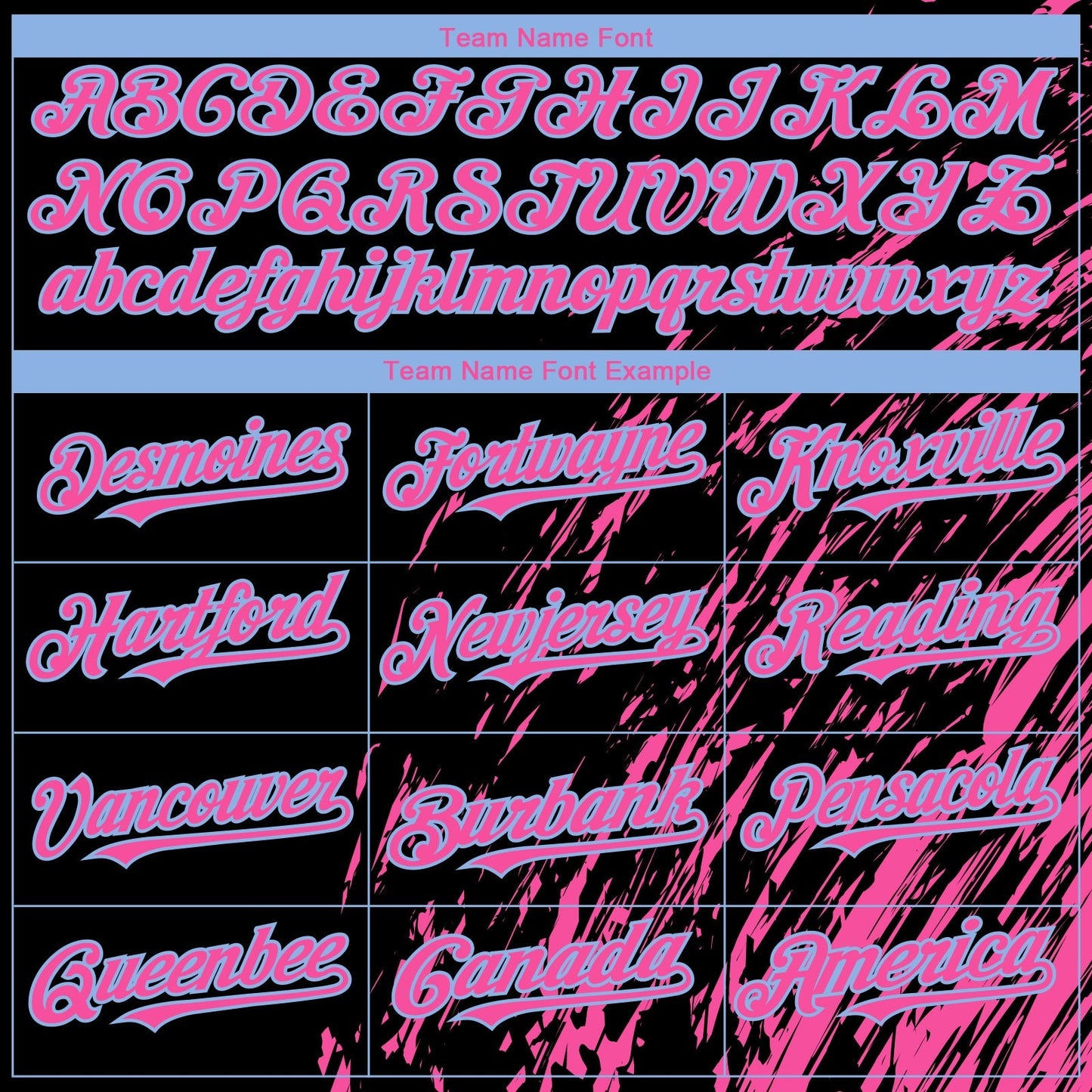 Custom Black Pink-Light Blue Paint Stroke Grunge Streak Authentic Baseball Jersey baseball jersey product view 4