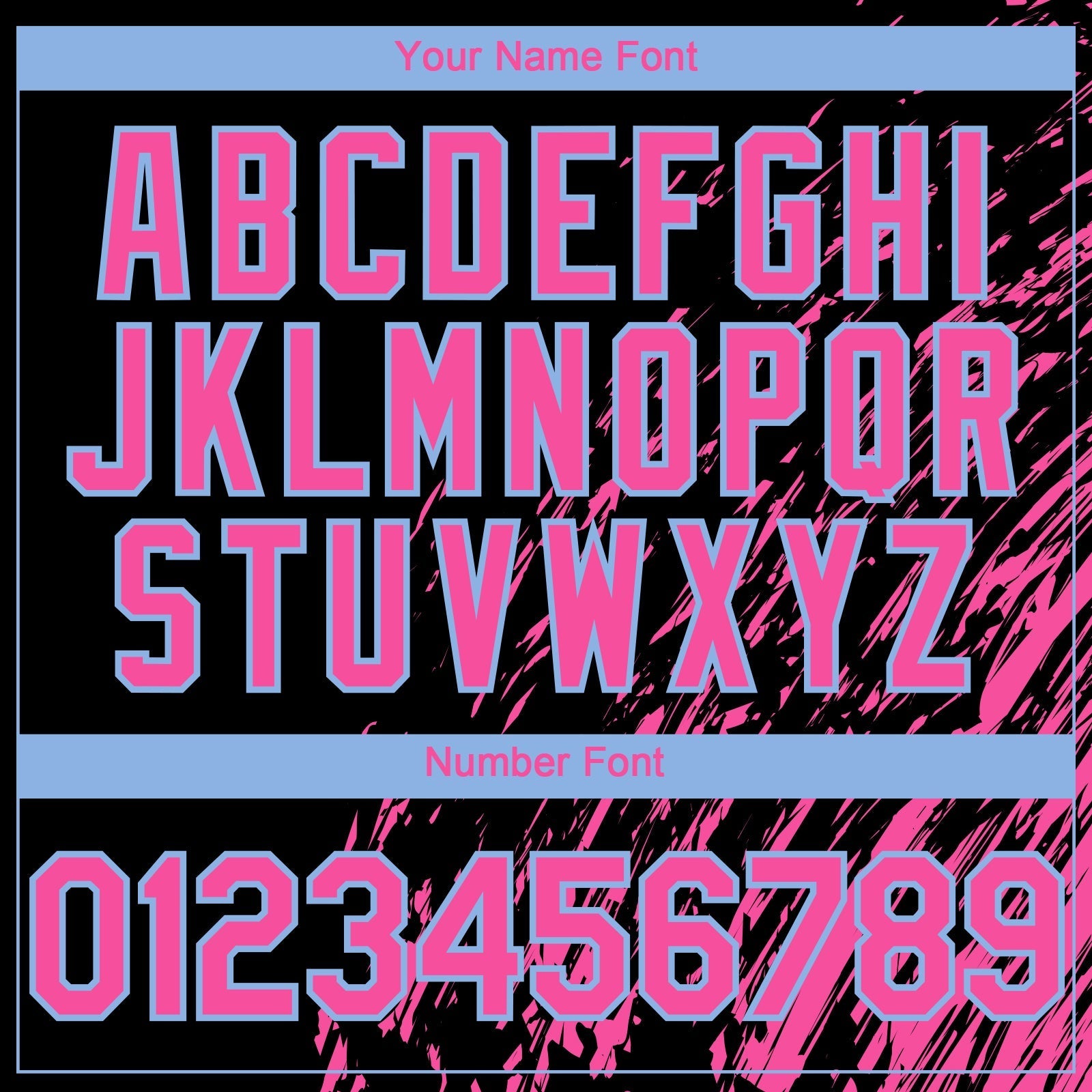 Custom Black Pink-Light Blue Paint Stroke Grunge Streak Authentic Baseball Jersey baseball jersey product view 5