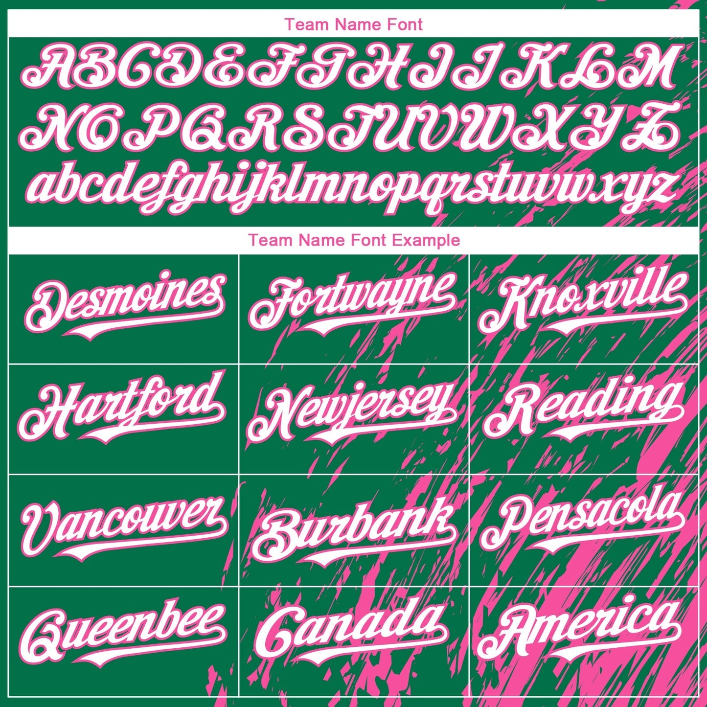 Custom Kelly Green White-Pink Paint Stroke Grunge Streak Authentic Baseball Jersey baseball jersey product view 4