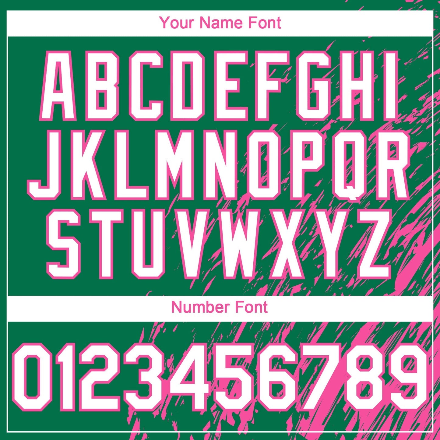 Custom Kelly Green White-Pink Paint Stroke Grunge Streak Authentic Baseball Jersey baseball jersey product view 5