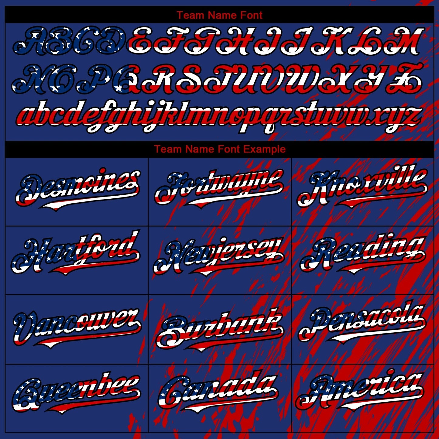Custom Royal USA Flag Red-Black Paint Stroke Grunge Streak Authentic Baseball Jersey baseball jersey product view 4
