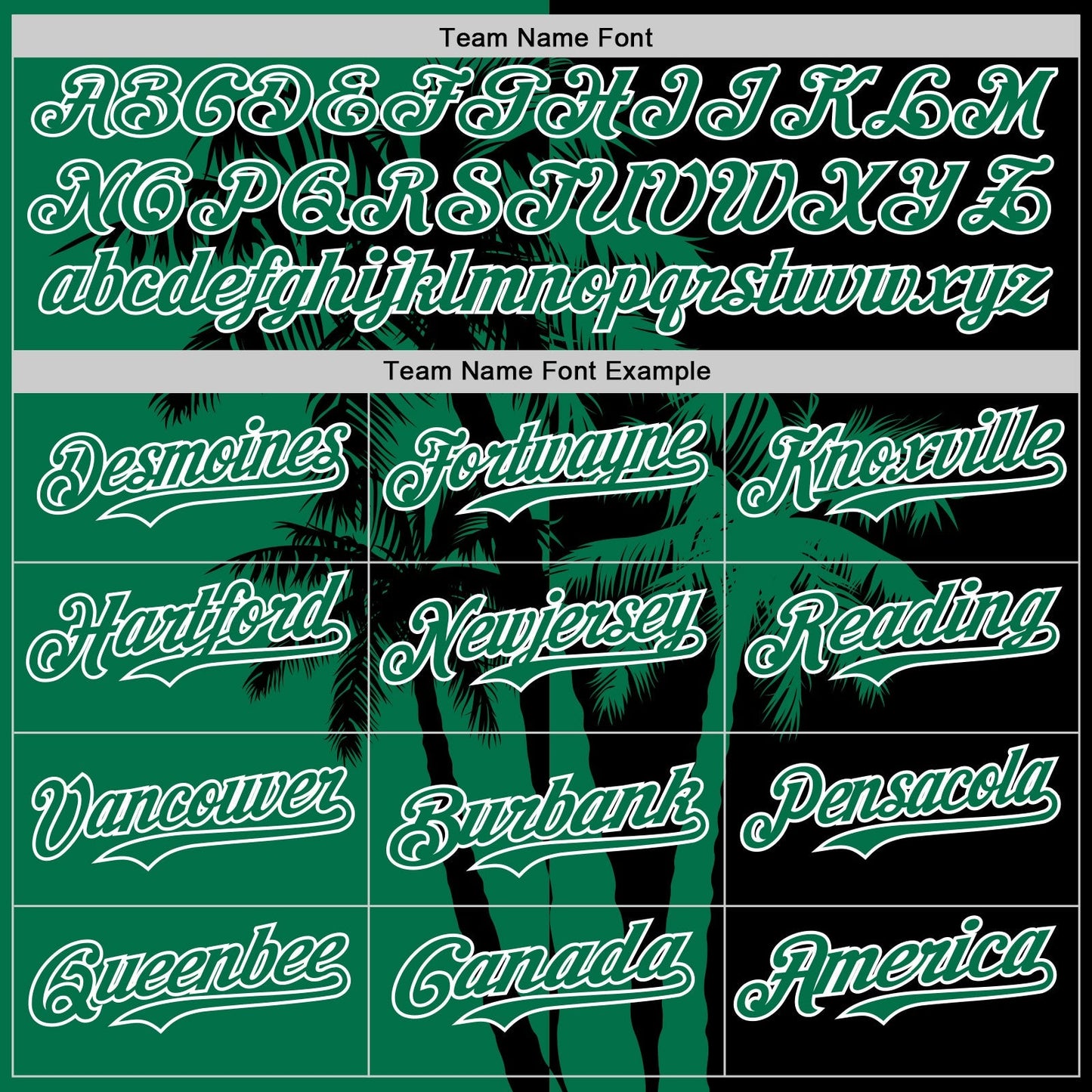 Custom Black Kelly Green-White Hawaii Palm Trees Tropical Coconut Authentic Baseball Jersey baseball jersey product view 4