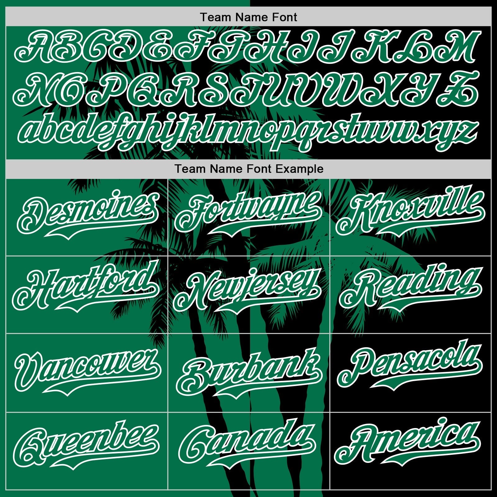 Custom Black Kelly Green-White Hawaii Palm Trees Tropical Coconut Authentic Baseball Jersey baseball jersey product view 4
