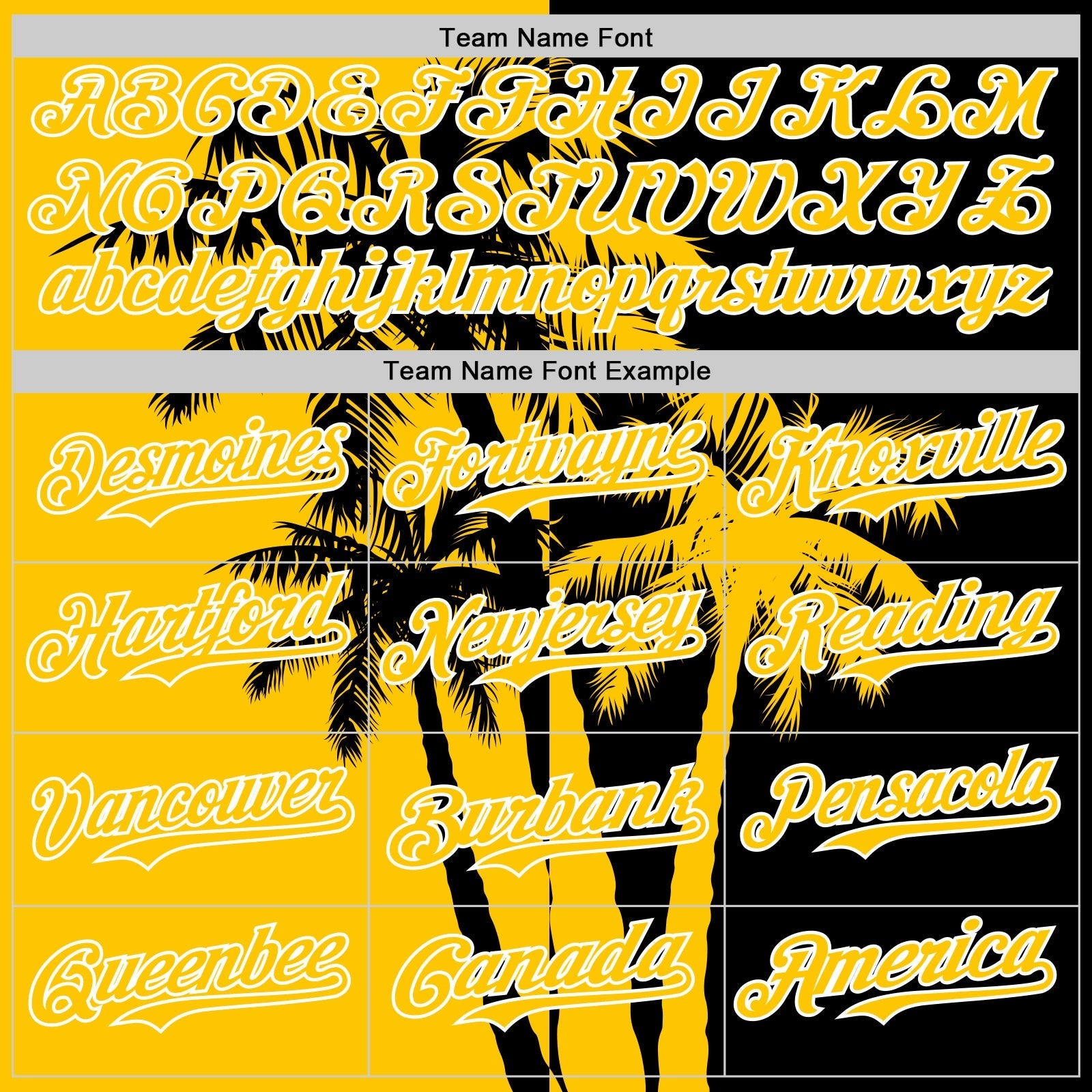 Custom Black Yellow-White Hawaii Palm Trees Tropical Coconut Authentic Baseball Jersey baseball jersey product view 4