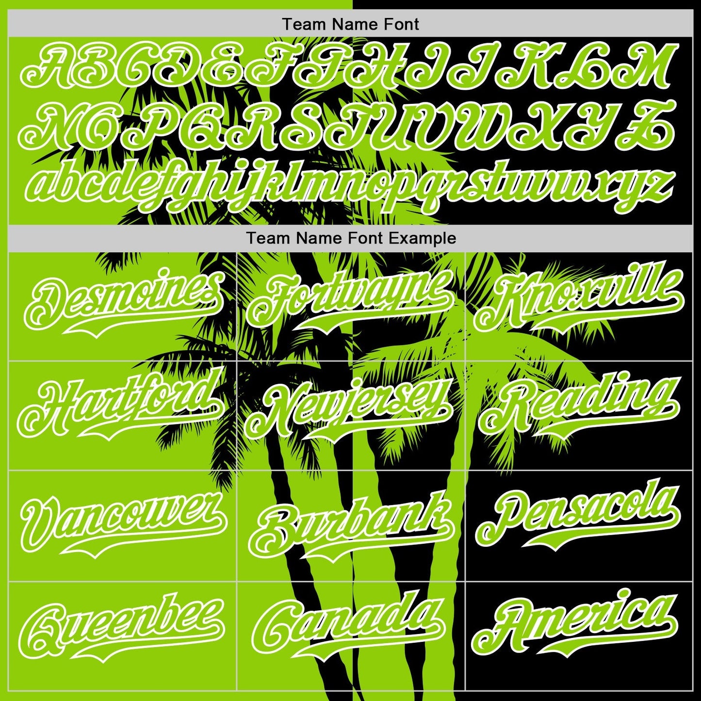 Custom Black Neon Green-White Hawaii Palm Trees Tropical Coconut Authentic Baseball Jersey baseball jersey product view 4