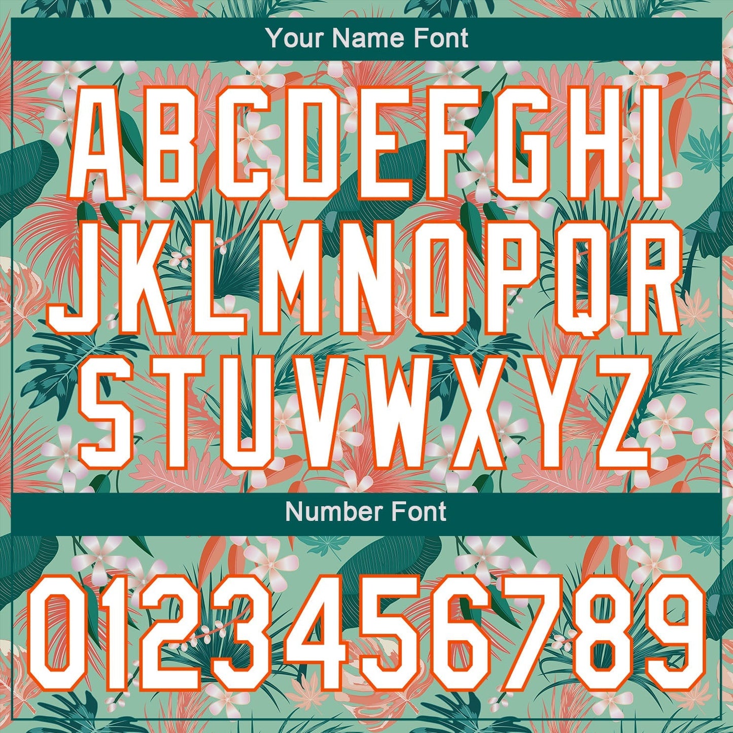 Custom Teal White-Orange 3D Pattern Design Hawaii Palm Leaves And Flowers Authentic Baseball Jersey baseball jersey product view 5
