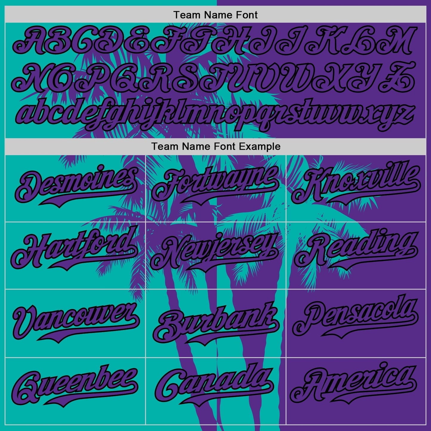 Custom Purple Aqua-Black Hawaii Palm Trees Tropical Coconut Authentic Baseball Jersey baseball jersey product view 4