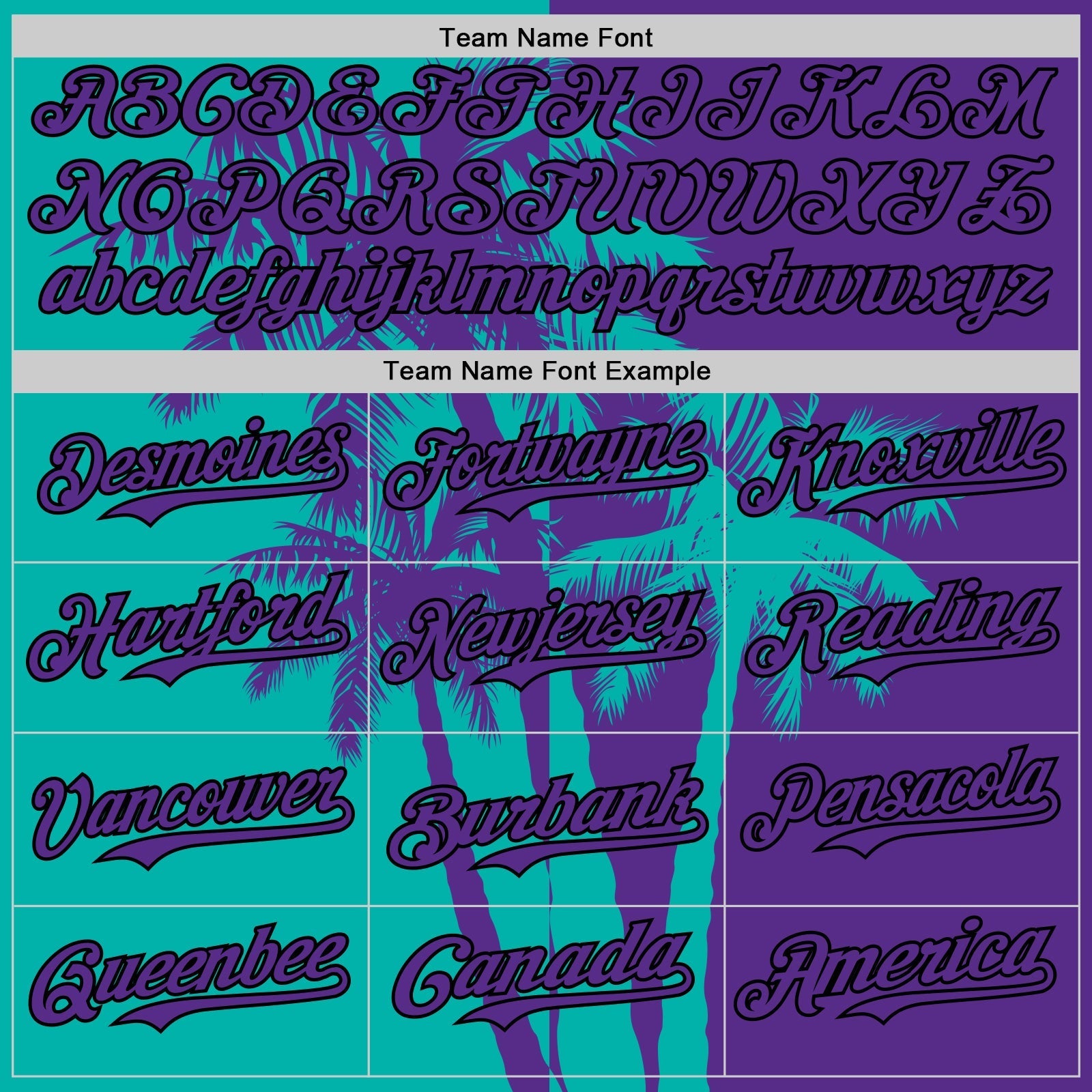 Custom Purple Aqua-Black Hawaii Palm Trees Tropical Coconut Authentic Baseball Jersey baseball jersey product view 4