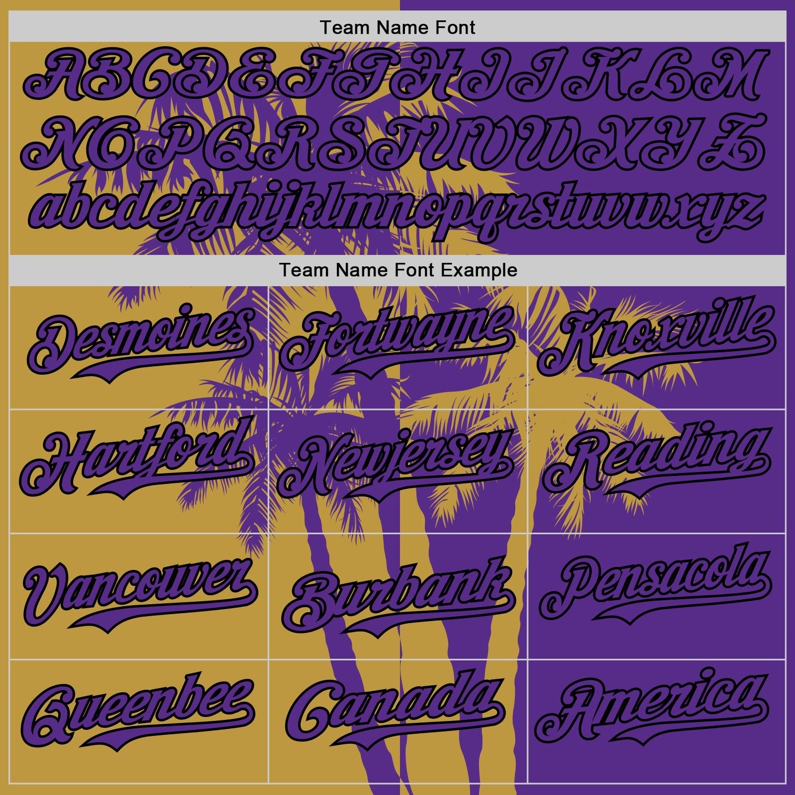 Custom Purple Old Gold-Black Hawaii Palm Trees Tropical Coconut Authentic Baseball Jersey baseball jersey product view 4