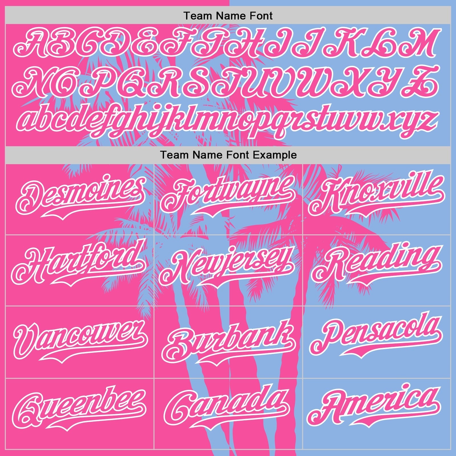 Custom Light Blue Pink-White Hawaii Palm Trees Tropical Coconut Authentic Baseball Jersey baseball jersey product view 4