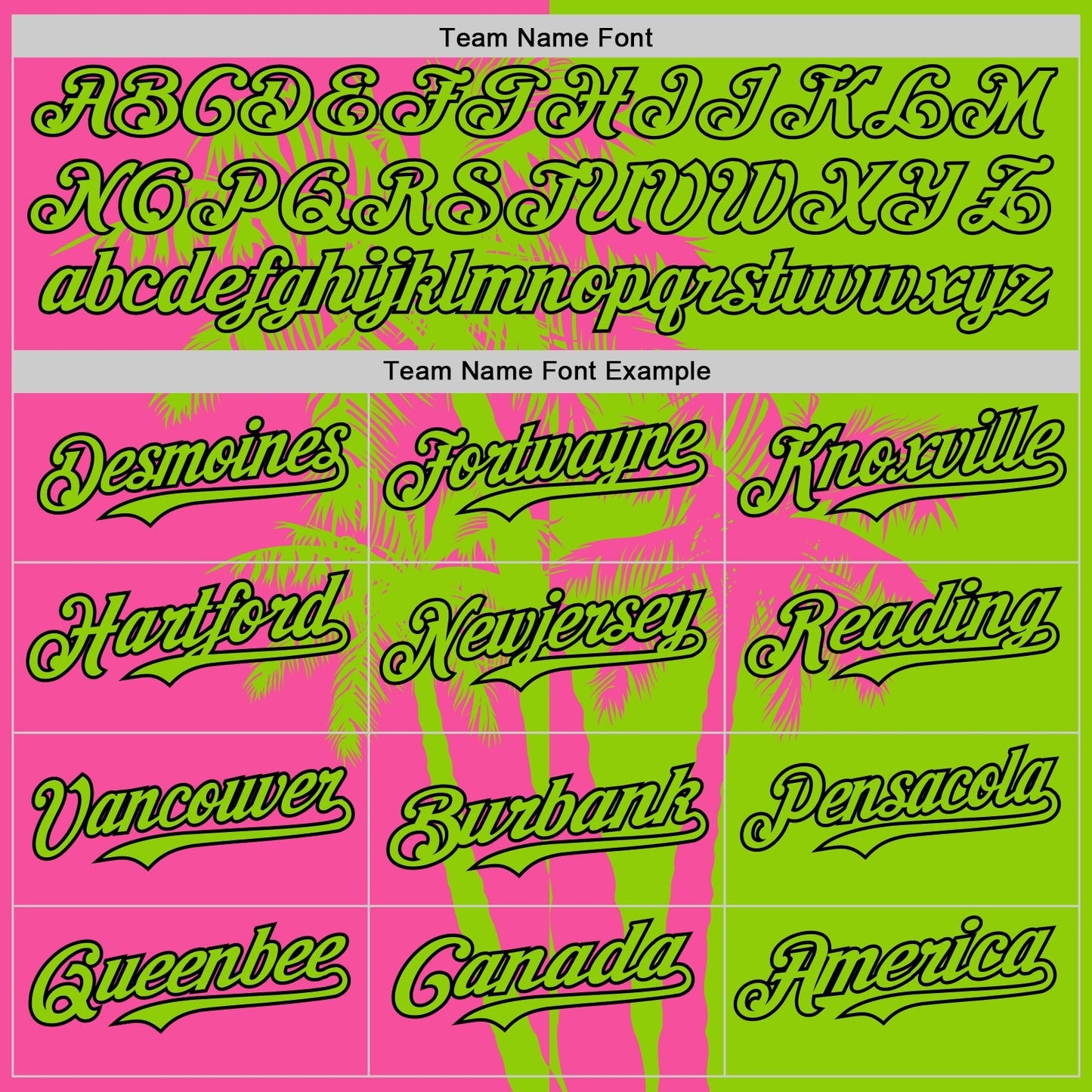 Custom Neon Green Pink-Black Hawaii Palm Trees Tropical Coconut Authentic Baseball Jersey baseball jersey product view 4