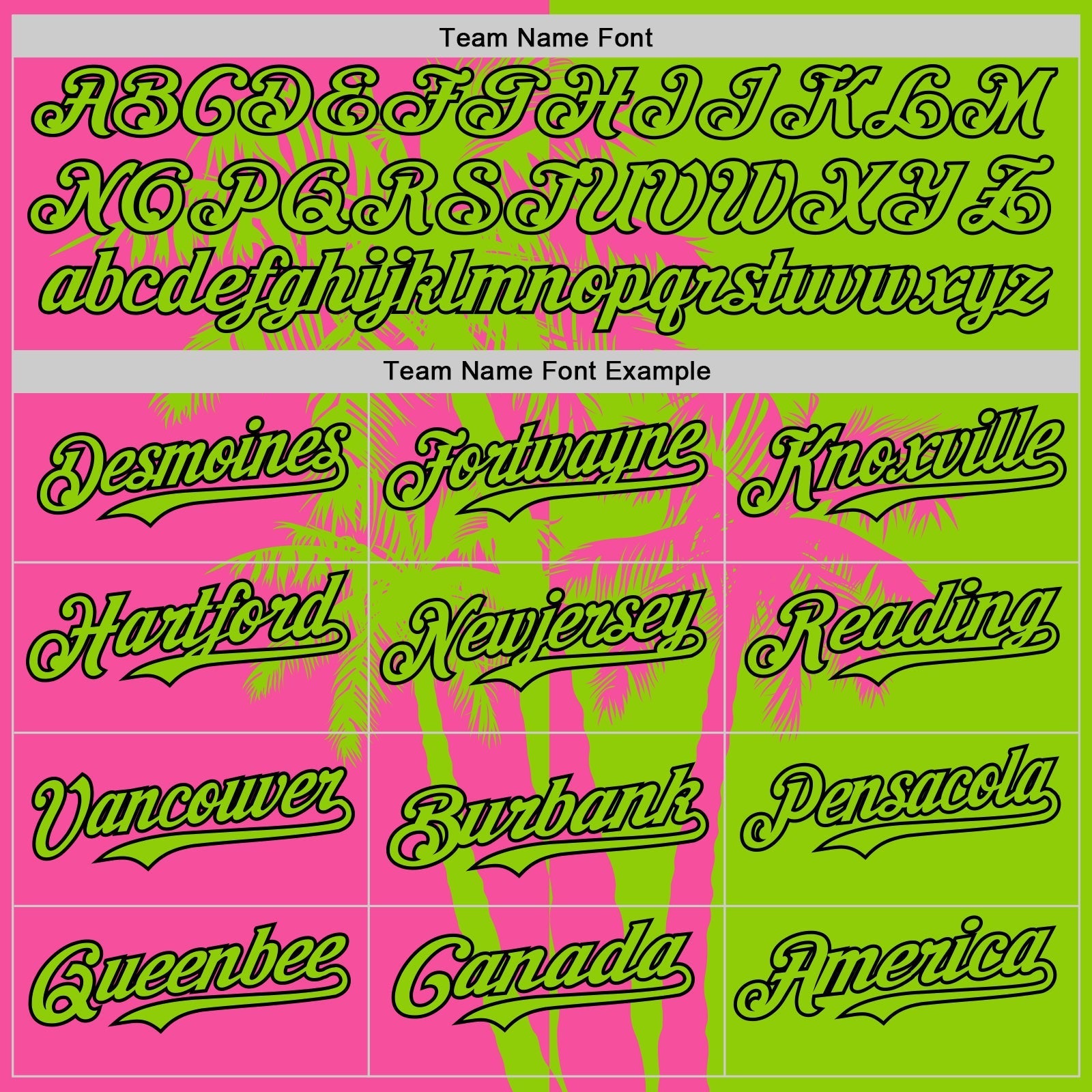 Custom Neon Green Pink-Black Hawaii Palm Trees Tropical Coconut Authentic Baseball Jersey baseball jersey product view 4
