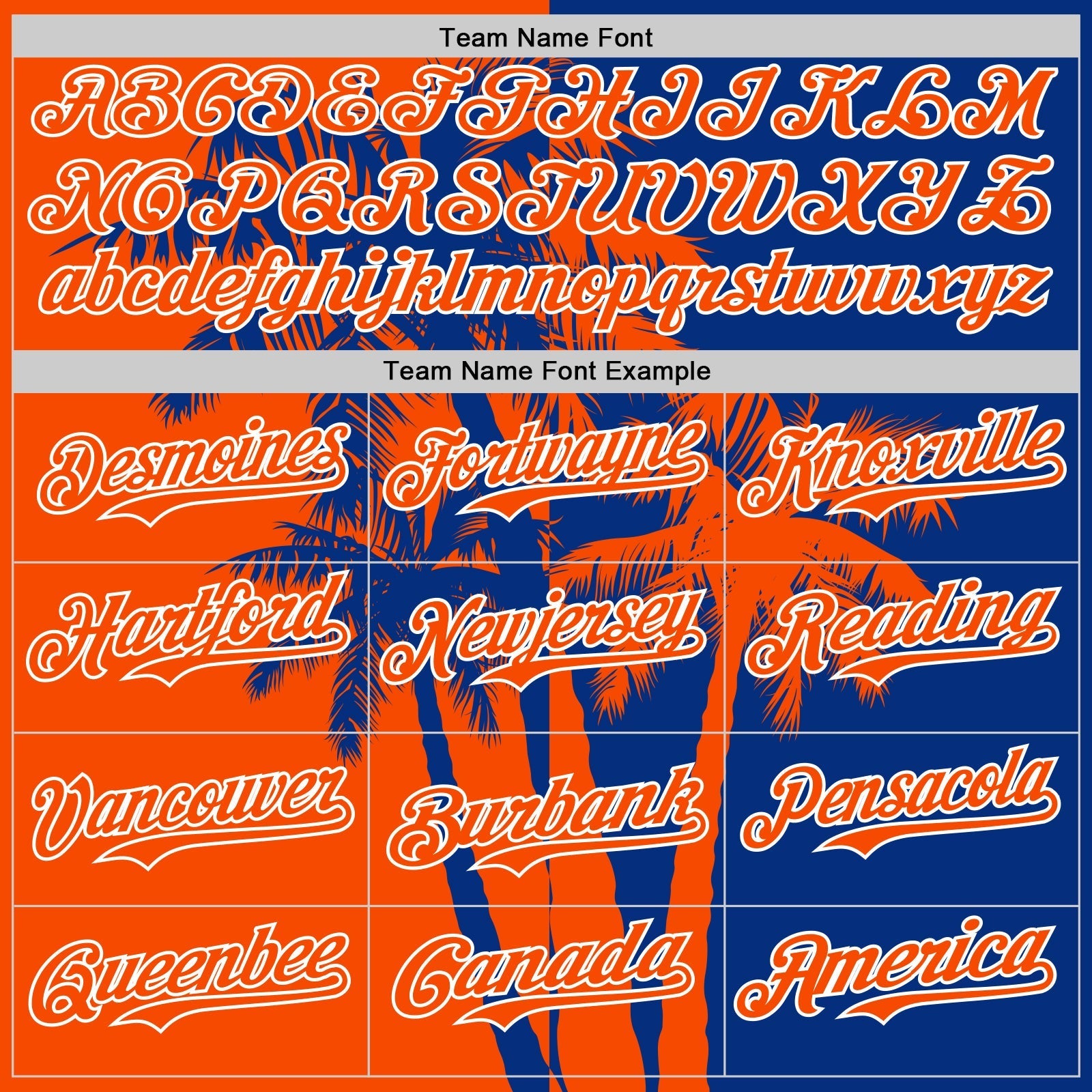 Custom Royal Orange-White Hawaii Palm Trees Tropical Coconut Authentic Baseball Jersey baseball jersey product view 4