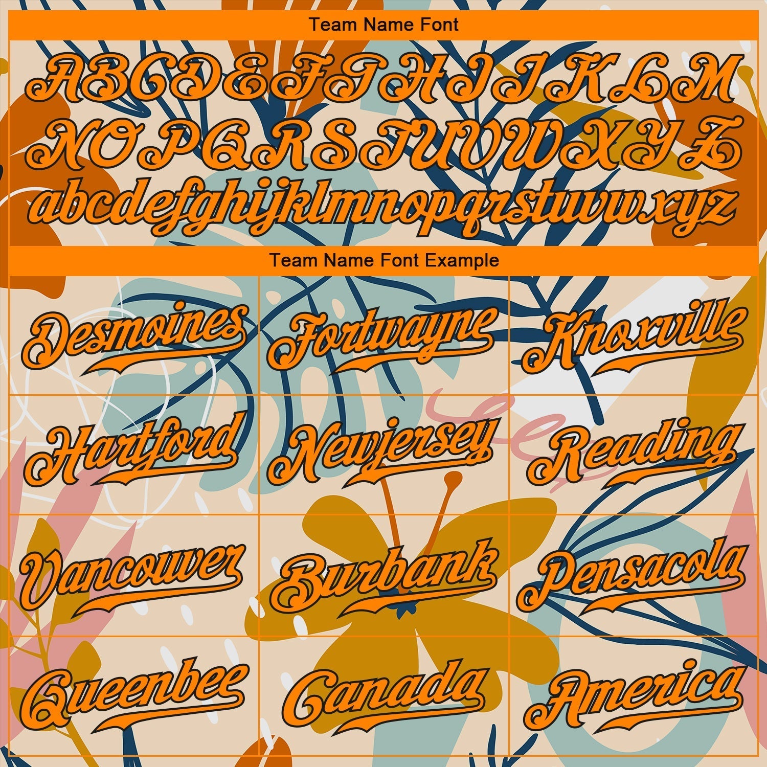 Custom Cream Bay Orange-Black 3D Pattern Design Hawaii Palm Leaves And Flowers Authentic Baseball Jersey baseball jersey product view 4