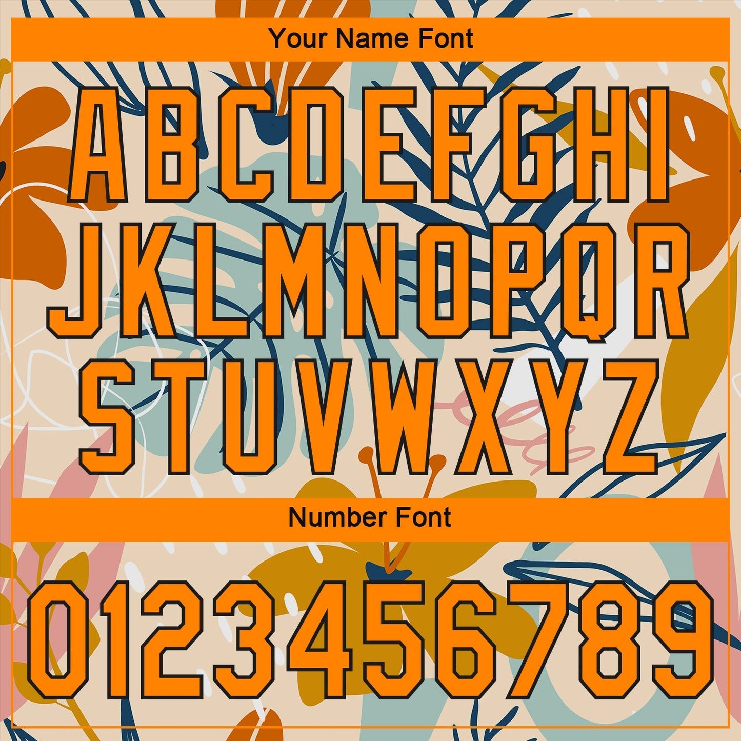 Custom Cream Bay Orange-Black 3D Pattern Design Hawaii Palm Leaves And Flowers Authentic Baseball Jersey baseball jersey product view 5