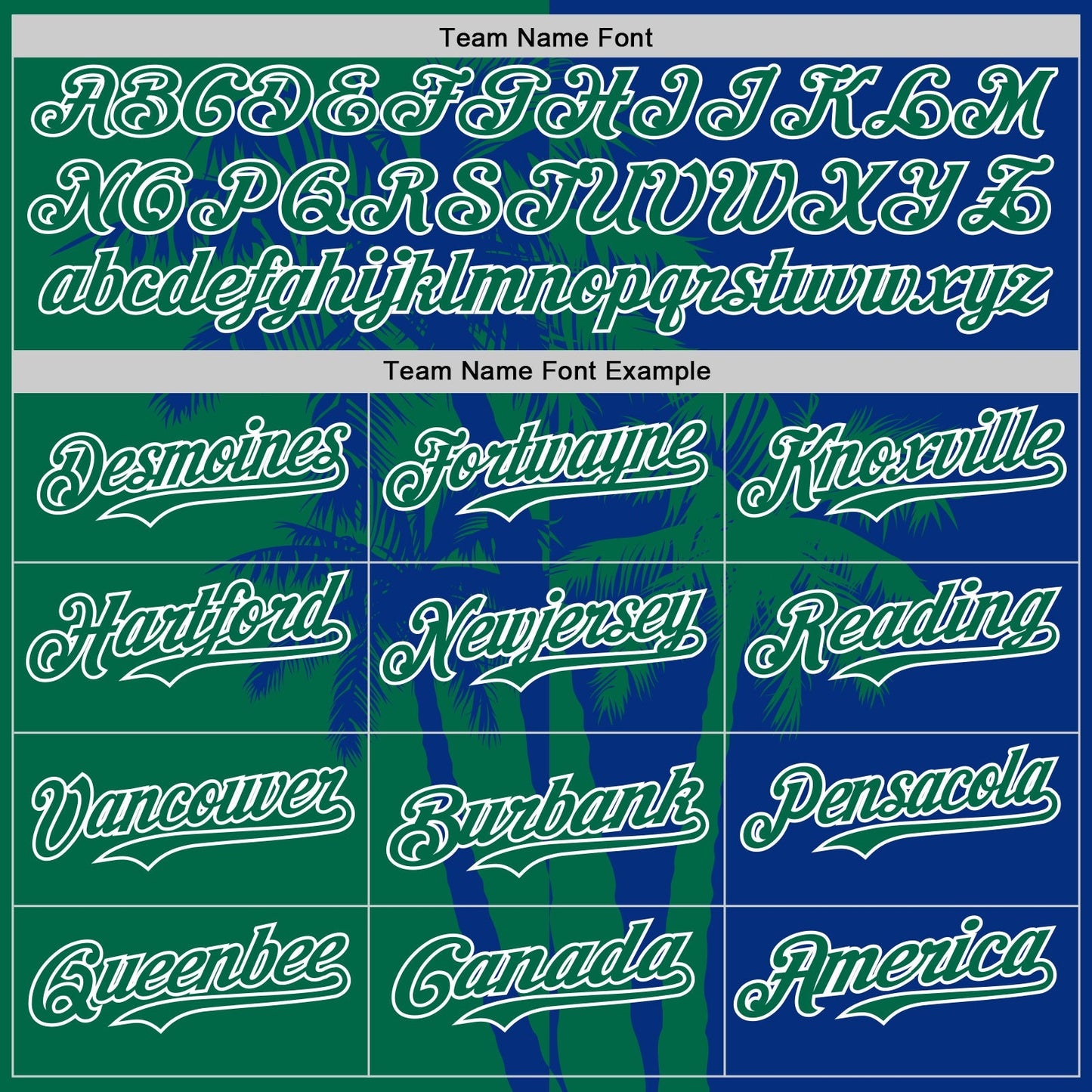 Custom Royal Kelly Green-White Hawaii Palm Trees Tropical Coconut Authentic Baseball Jersey baseball jersey product view 4