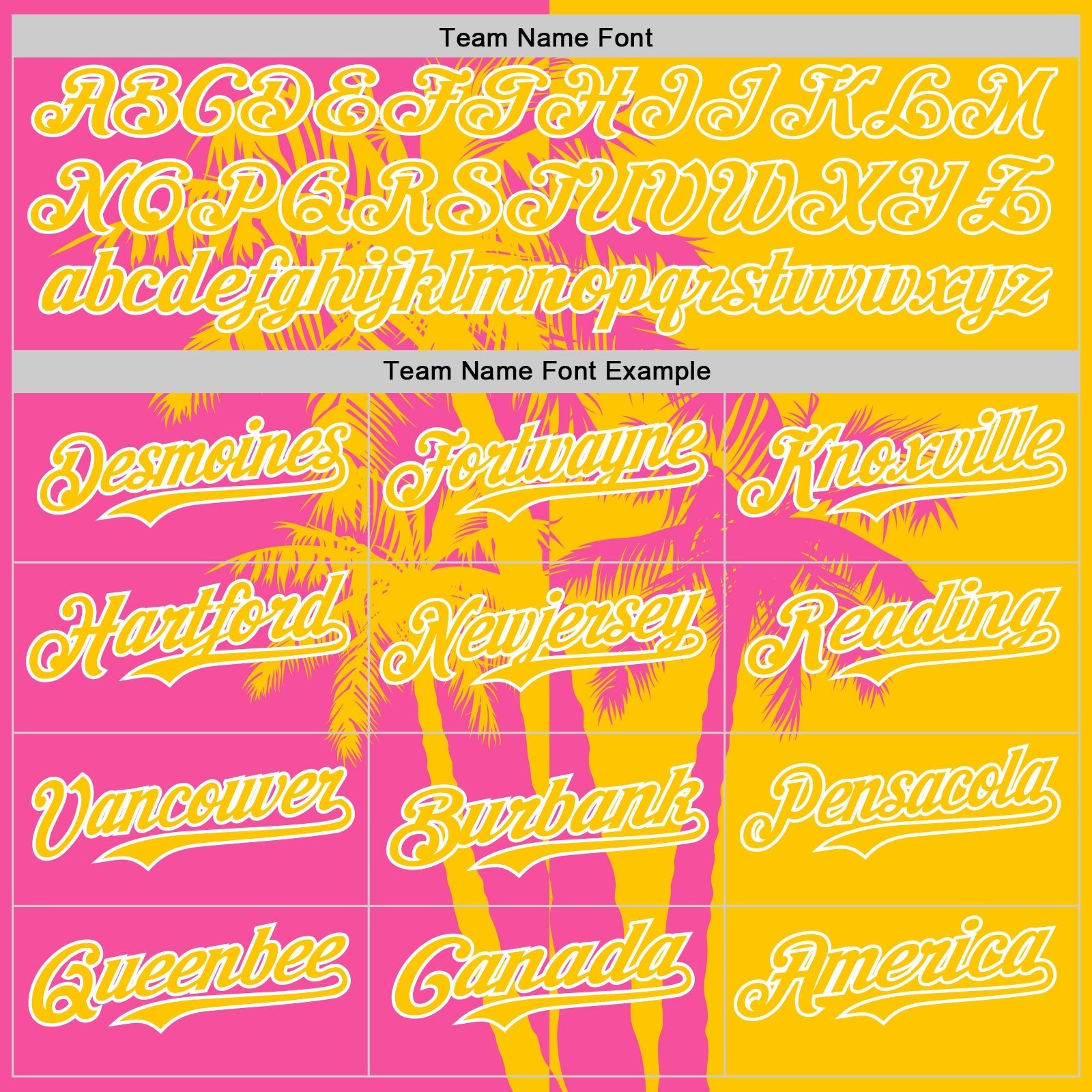 Custom Yellow Pink-White Hawaii Palm Trees Tropical Coconut Authentic Baseball Jersey baseball jersey product view 4