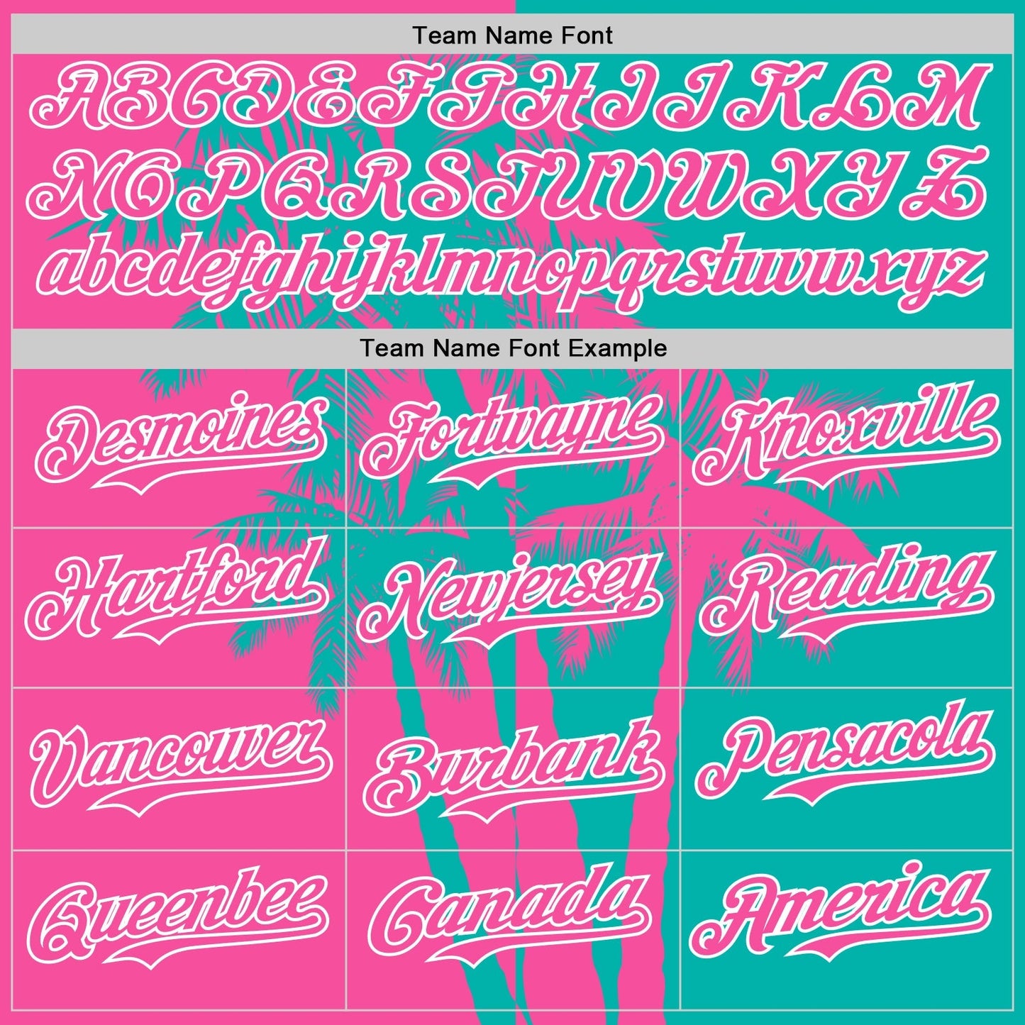 Custom Aqua Pink-White Hawaii Palm Trees Tropical Coconut Authentic Baseball Jersey baseball jersey product view 4