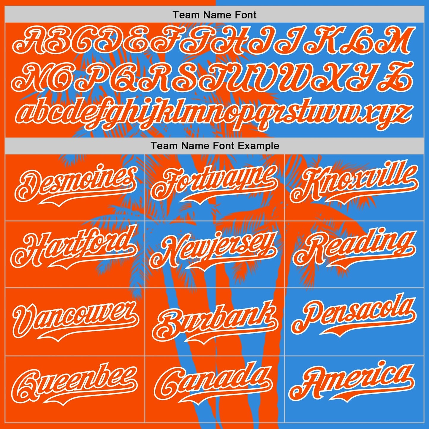 Custom Electric Blue Orange-White Hawaii Palm Trees Tropical Coconut Authentic Baseball Jersey baseball jersey product view 4