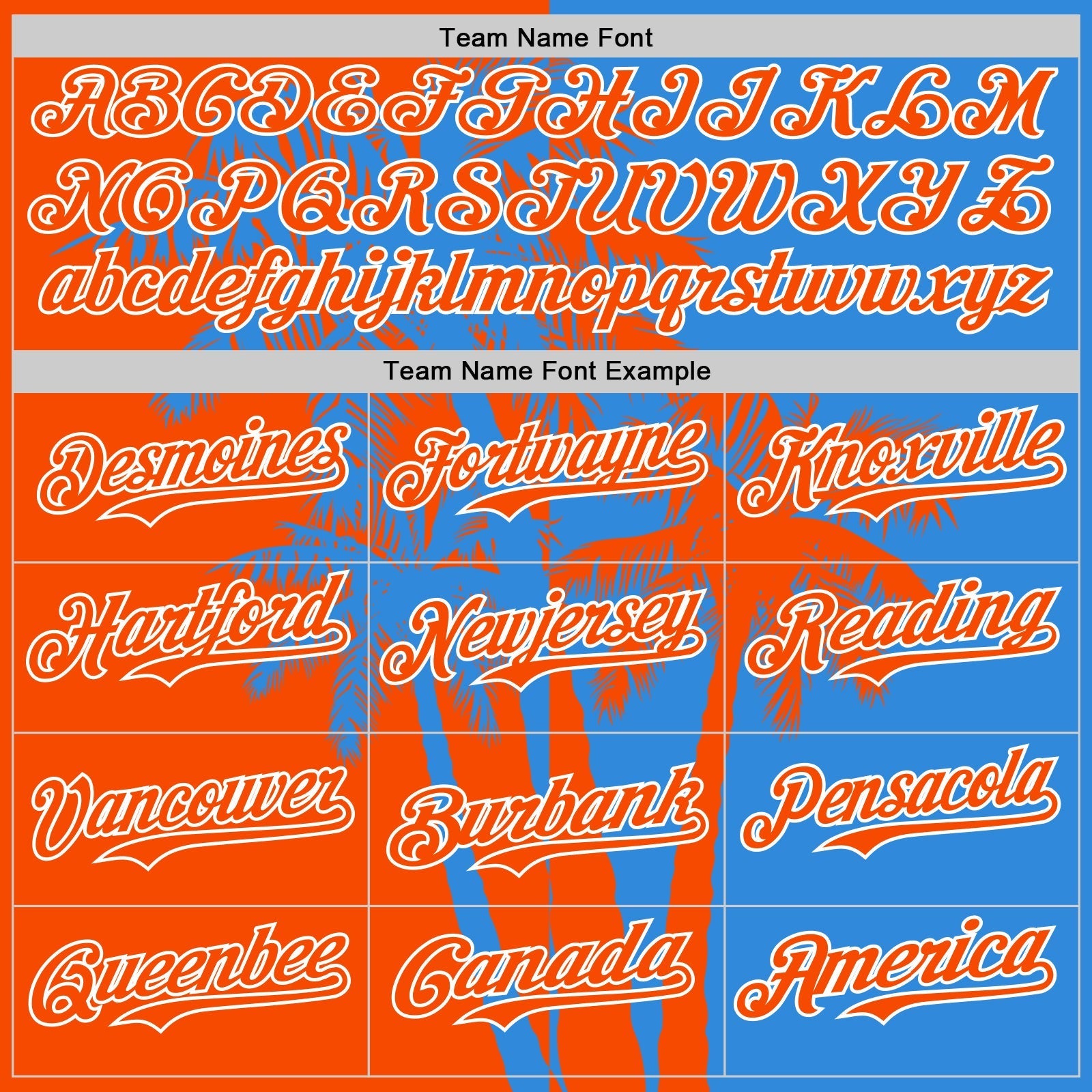 Custom Electric Blue Orange-White Hawaii Palm Trees Tropical Coconut Authentic Baseball Jersey baseball jersey product view 4