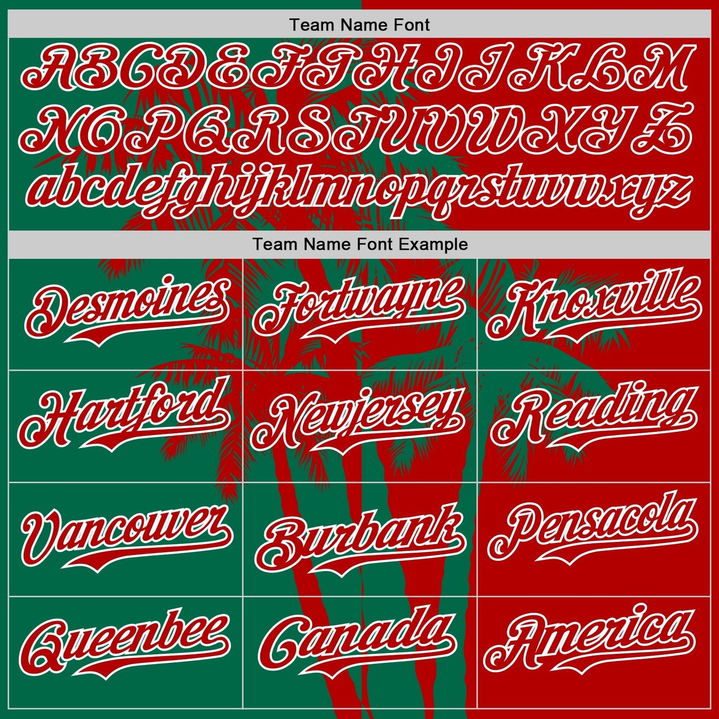 Custom Red Kelly Green-White Hawaii Palm Trees Tropical Coconut Authentic Baseball Jersey baseball jersey product view 4