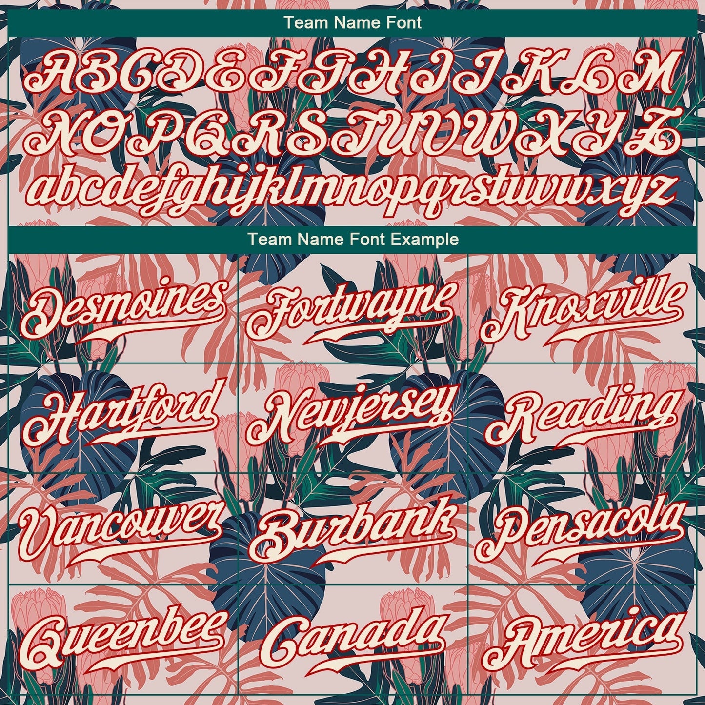Custom Cream Red 3D Pattern Design Hawaii Palm Leaves And Flowers Authentic Baseball Jersey baseball jersey product view 4