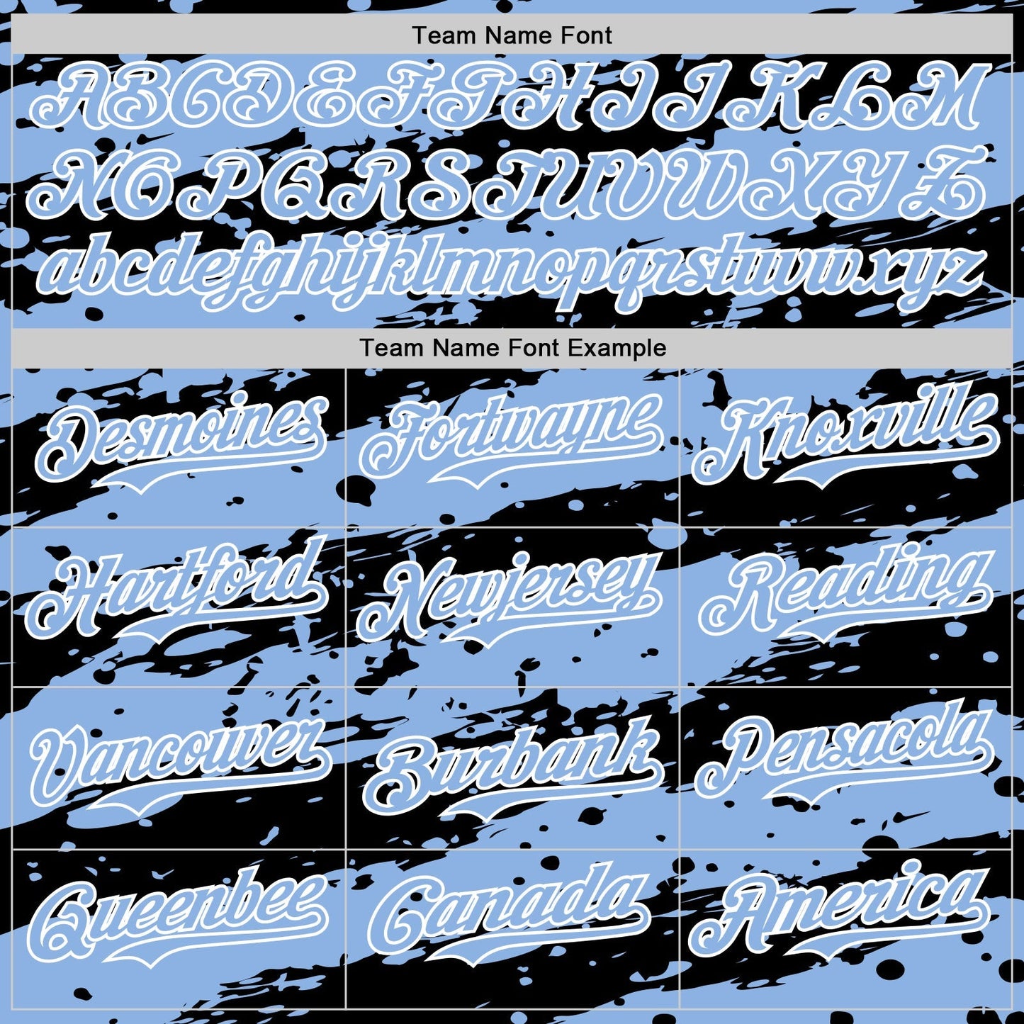 Custom Light Blue Black-White Paint Splash Stripe Authentic Baseball Jersey baseball jersey product view 4