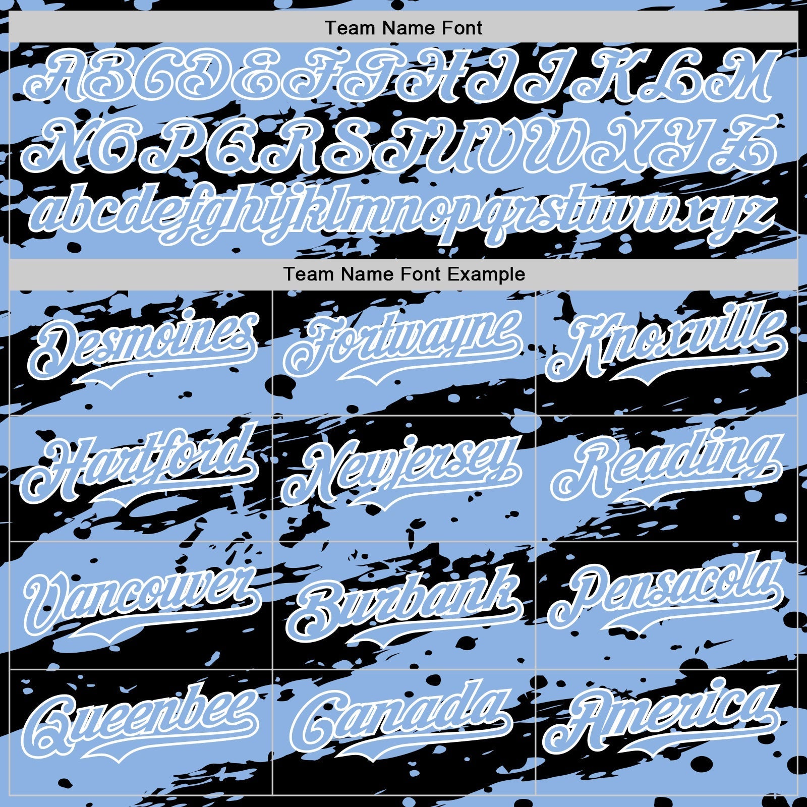 Custom Light Blue Black-White Paint Splash Stripe Authentic Baseball Jersey baseball jersey product view 4