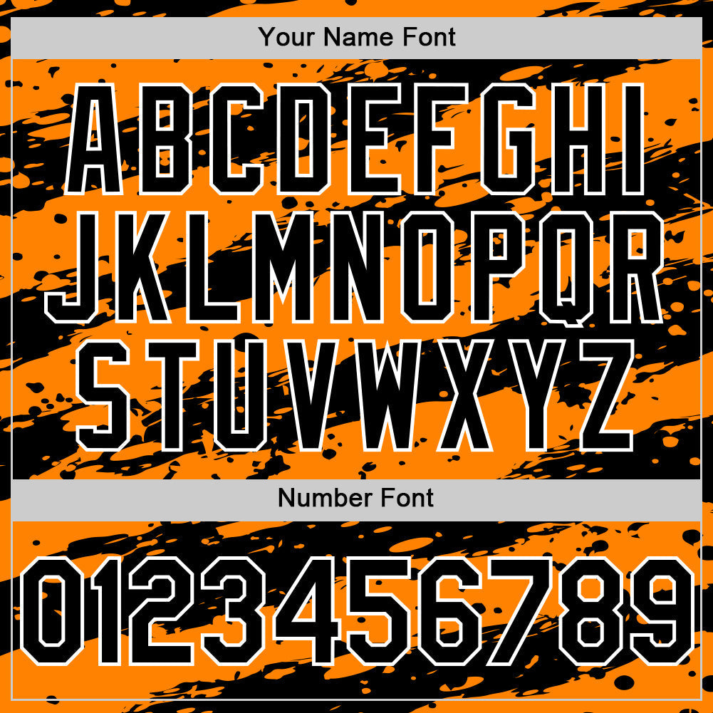 Custom Bay Orange Black-White Paint Splash Stripe Authentic Baseball Jersey baseball jersey product view 5