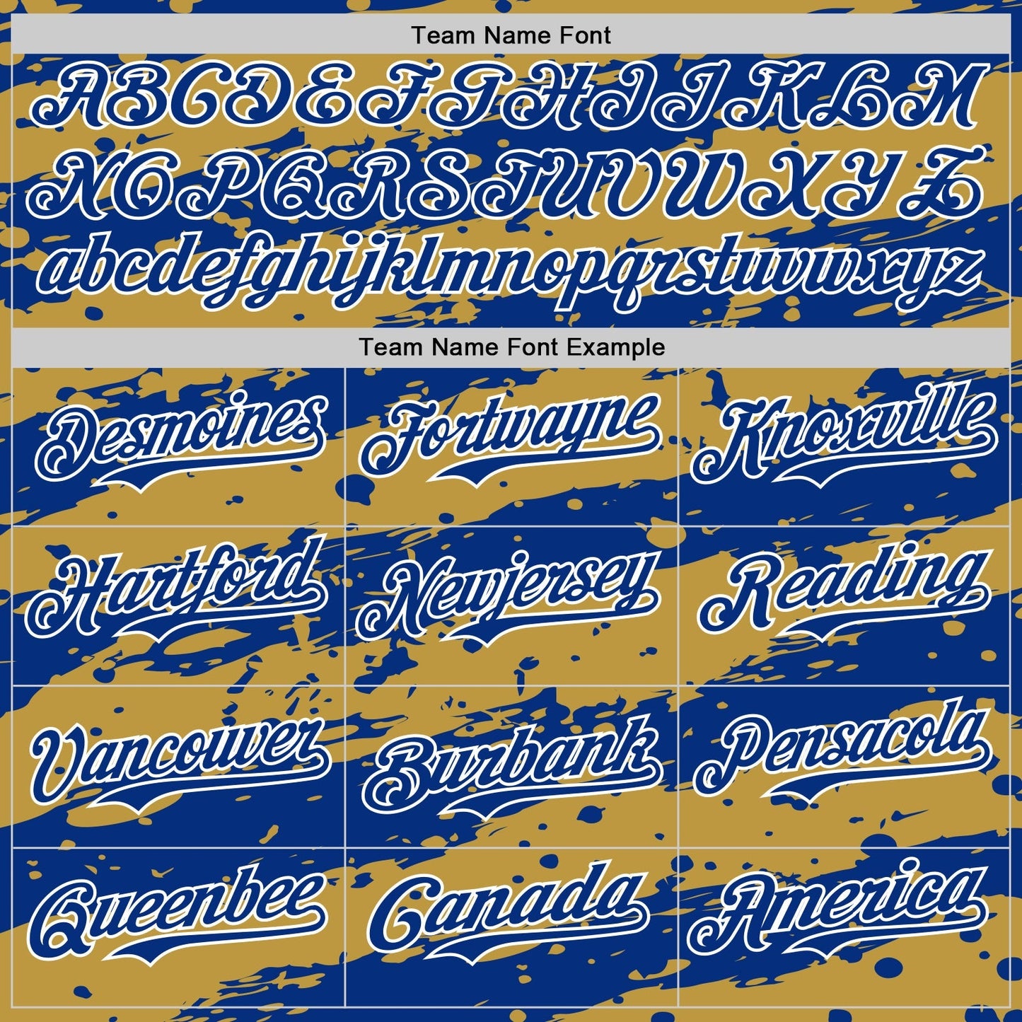 Custom Old Gold Royal-White Paint Splash Stripe Authentic Baseball Jersey baseball jersey product view 4