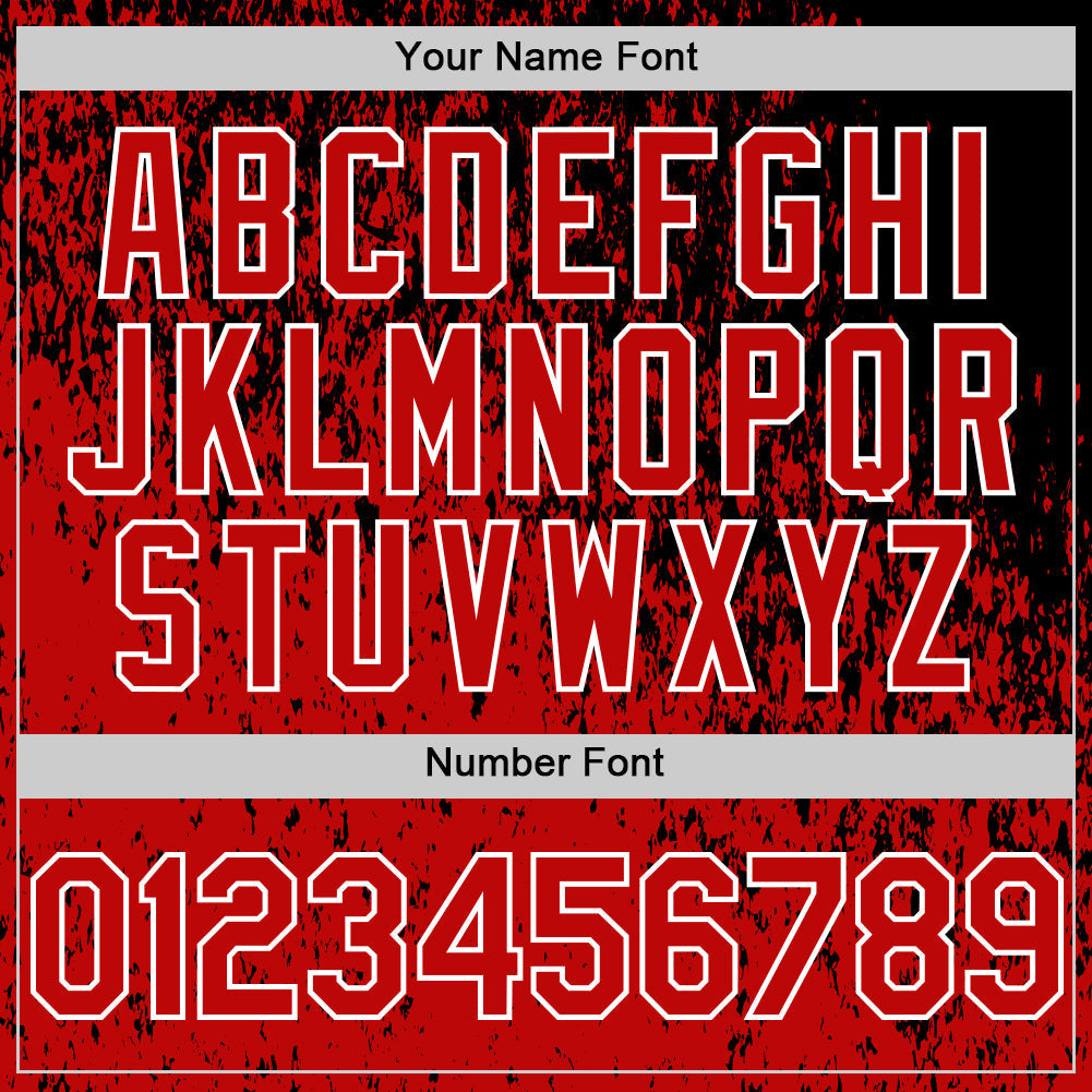 Custom Black Red-White Abstract Fragment Splatter Authentic Baseball Jersey baseball jersey product view 5