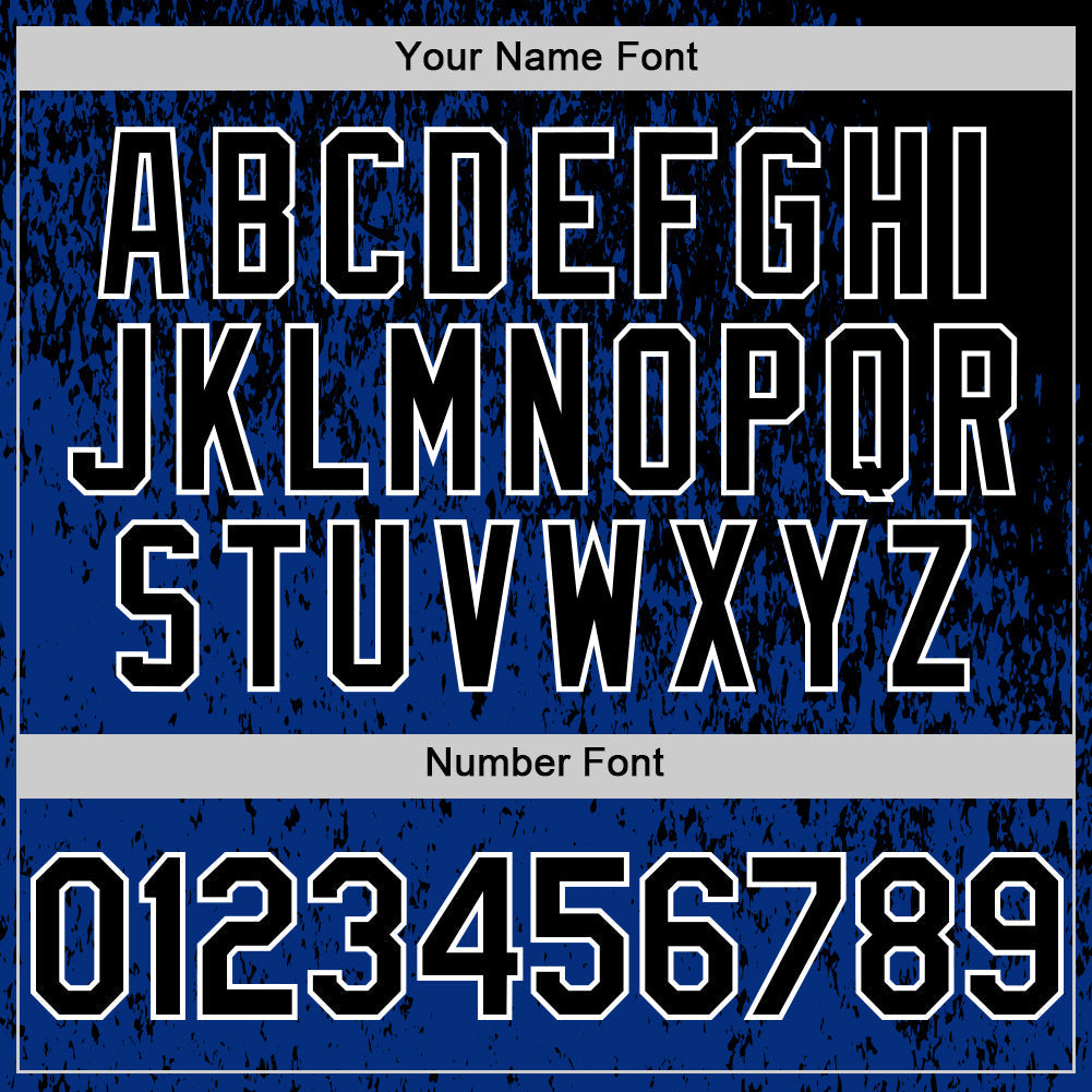 Custom Black Royal-White Abstract Fragment Splatter Authentic Baseball Jersey baseball jersey product view 5
