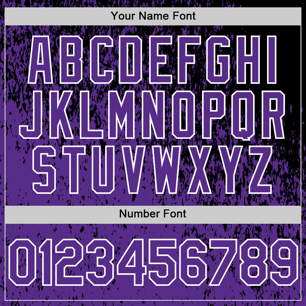 Custom Black Purple-White Abstract Fragment Splatter Authentic Baseball Jersey baseball jersey product view 5