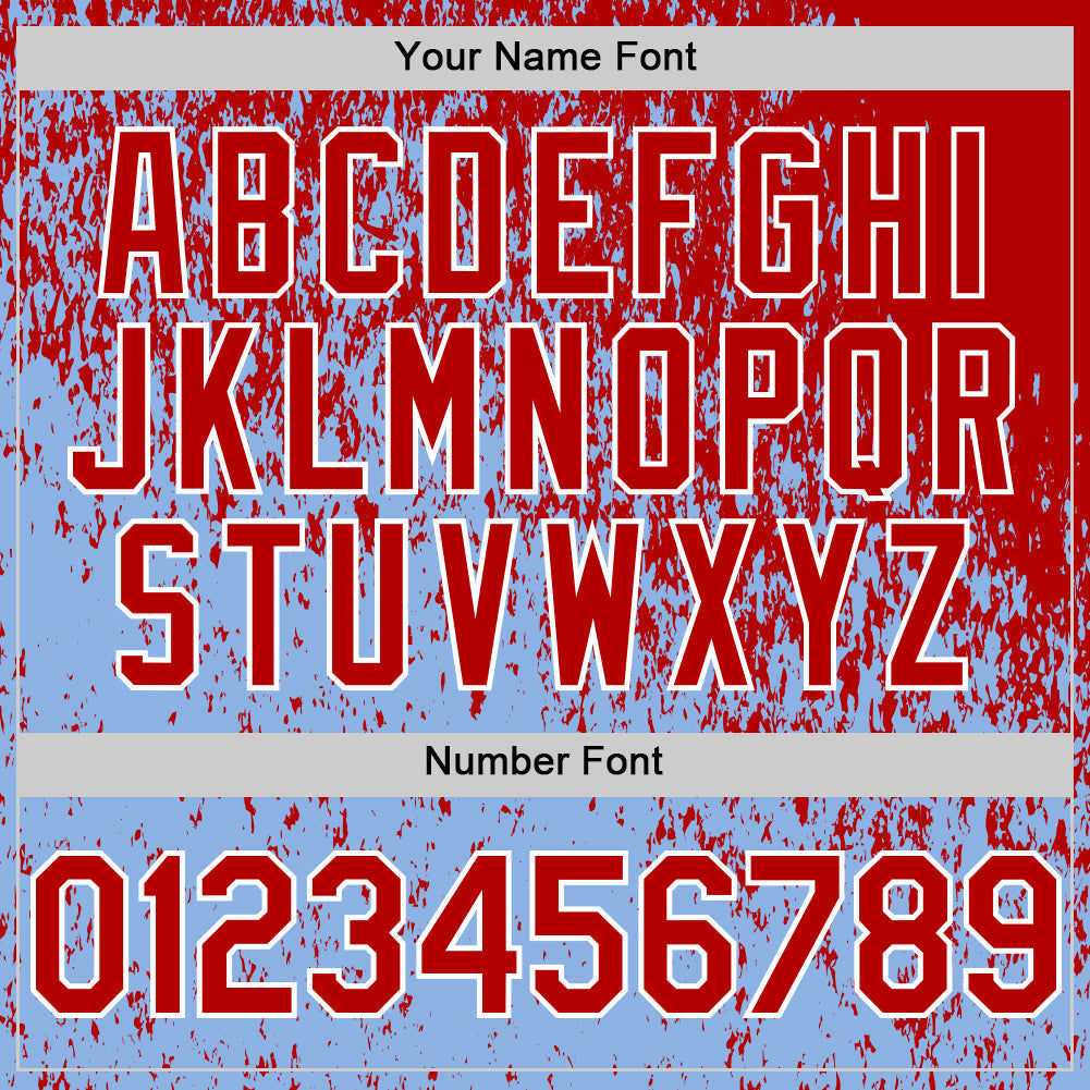 Custom Red Light Blue-White Abstract Fragment Splatter Authentic Baseball Jersey baseball jersey product view 5