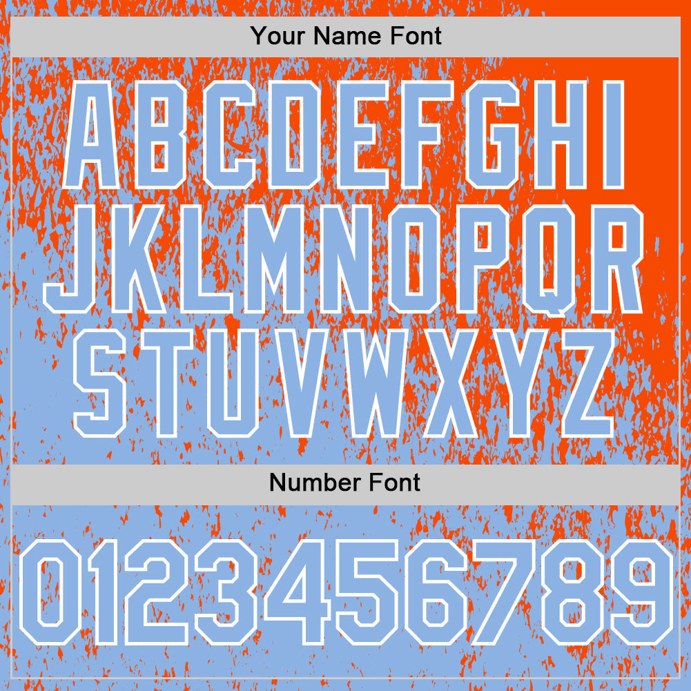 Custom Orange Light Blue-White Abstract Fragment Splatter Authentic Baseball Jersey baseball jersey product view 5