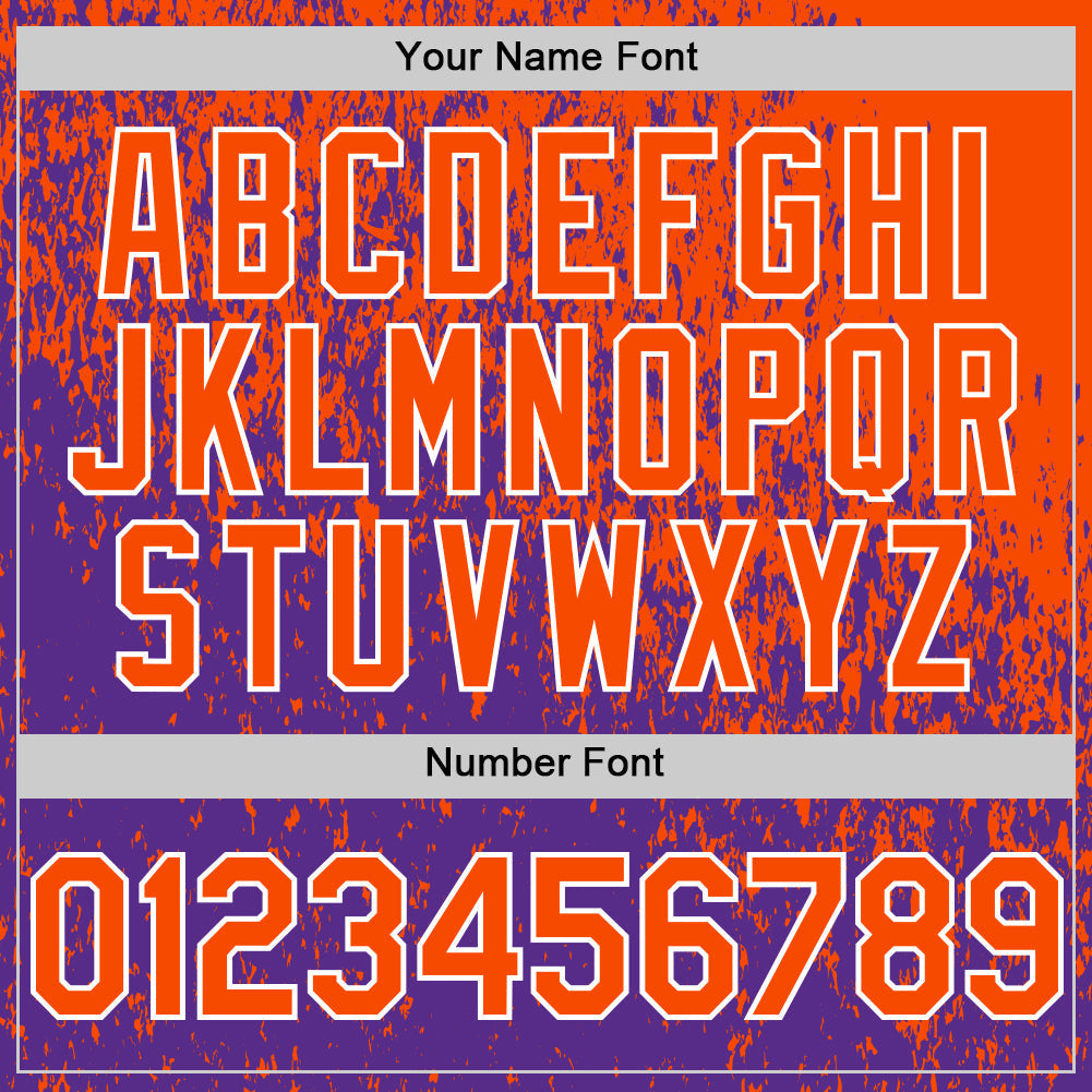 Custom Orange Purple-White Abstract Fragment Splatter Authentic Baseball Jersey baseball jersey product view 5