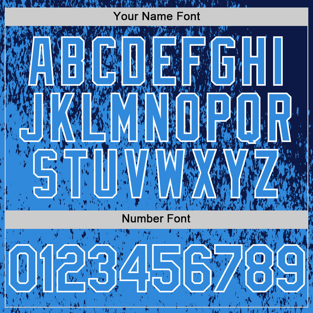Custom Navy Electric Blue-White Abstract Fragment Splatter Authentic Baseball Jersey baseball jersey product view 5